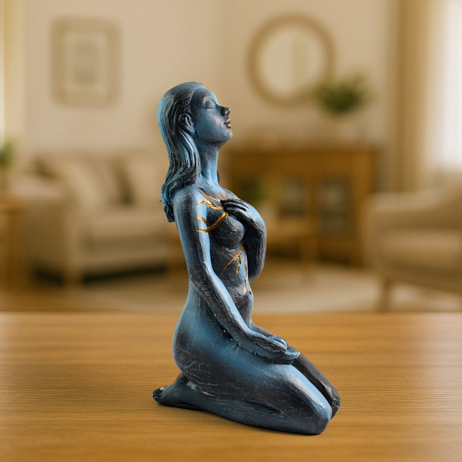 Elegant Resin Kneeling Woman Decorative Statue 1 Pc thumbnail 5