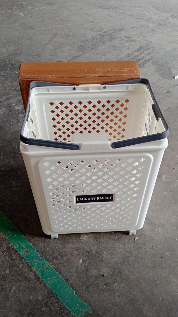 Large Foldable Laundry Basket With Wheels thumbnail 6