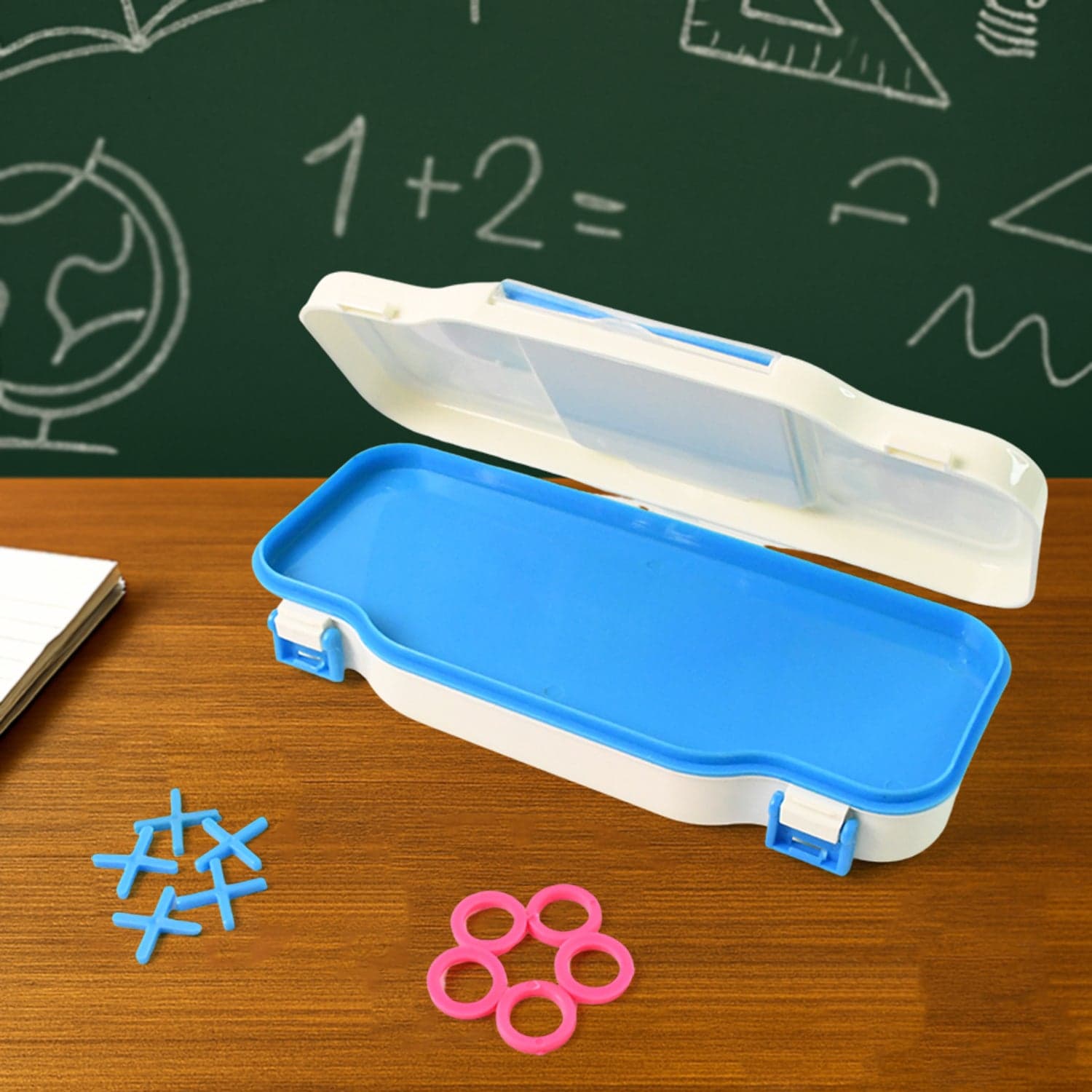Kids Pencil Box With Built In Tic Tac Toe Game thumbnail 5