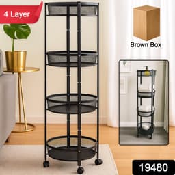 4Tier Kitchen Storage Trolley 1Pc