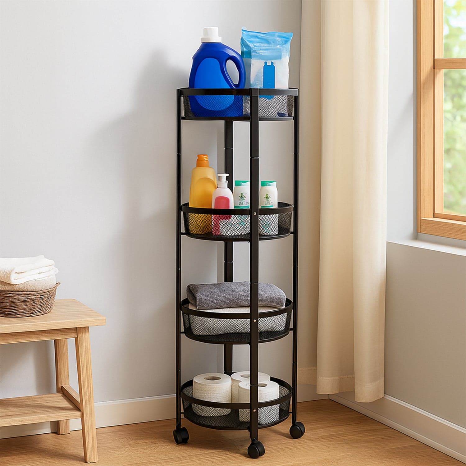 4Tier Kitchen Storage Trolley 1Pc thumbnail 5