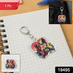 Stylish Acrylic Cartoon Character Keychain With Metal Clip 1 Pc