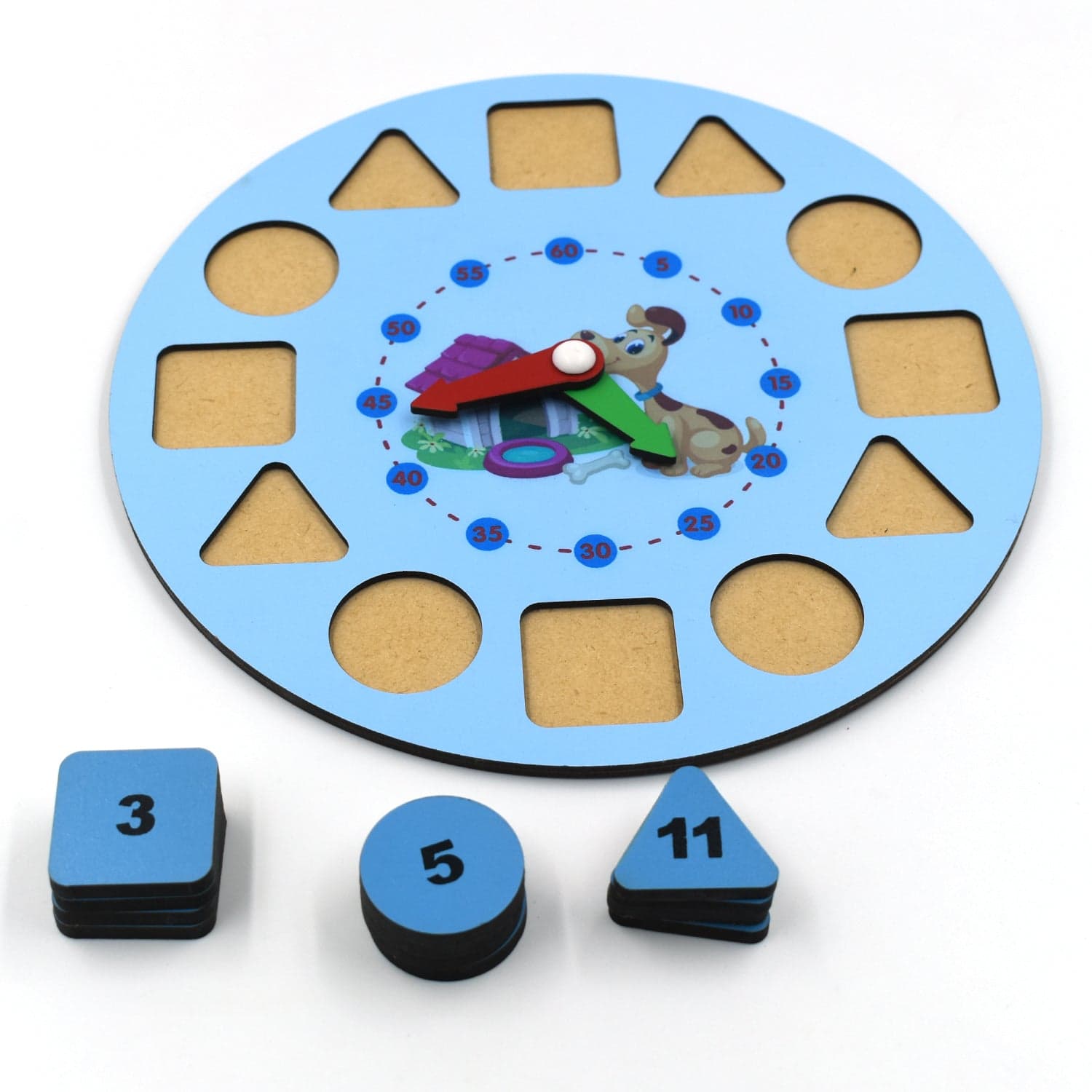 AT49 Wooden Clock Toy and game for kids and babies for playing and enjoying purposes. thumbnail 6