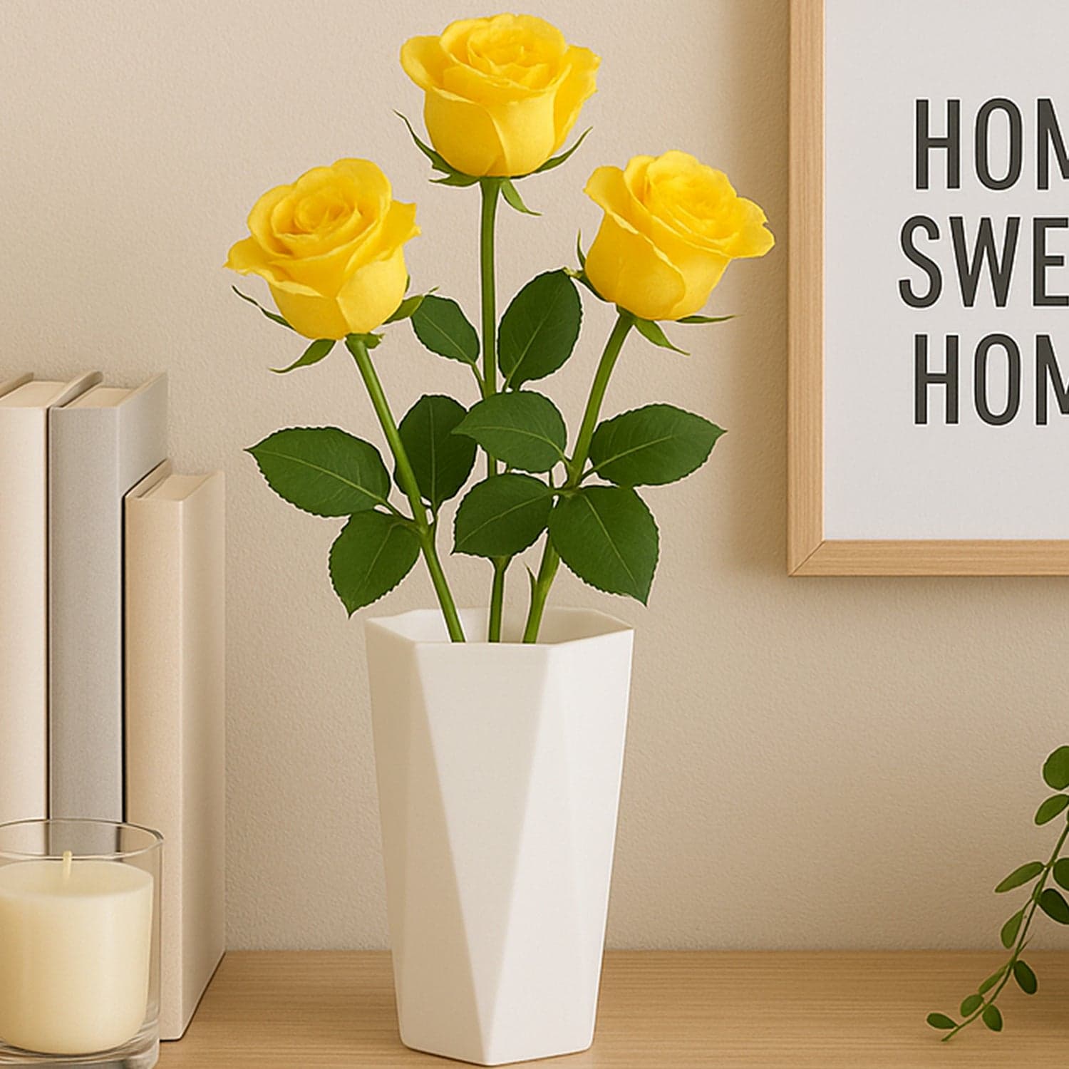 Modern Geometric Hexagon Plastic Flower Vase 1 Pc thumbnail 2