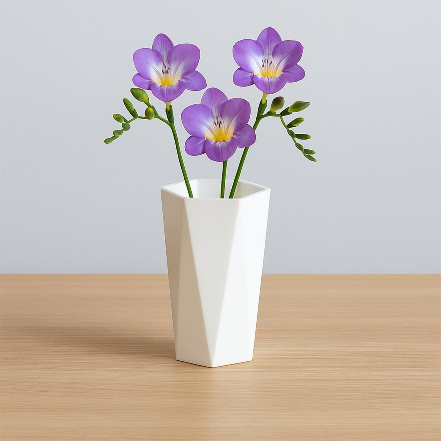 Modern Geometric Hexagon Plastic Flower Vase 1 Pc thumbnail 3