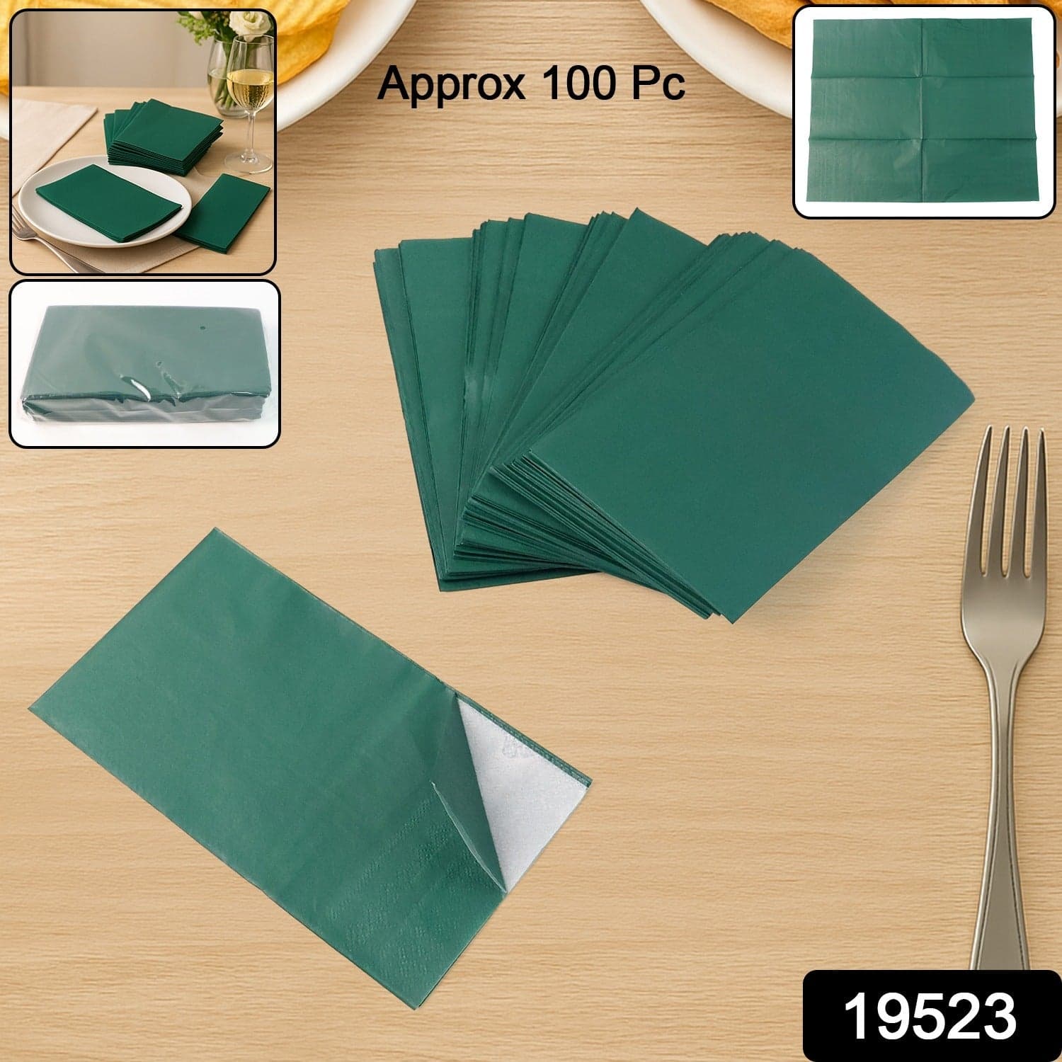 Disposable Paper Napkins Approx 100 Pcs thumbnail 1