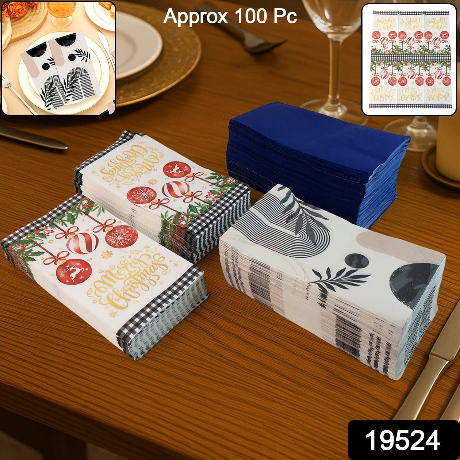 Disposable Paper Napkins 100Pc thumbnail 1