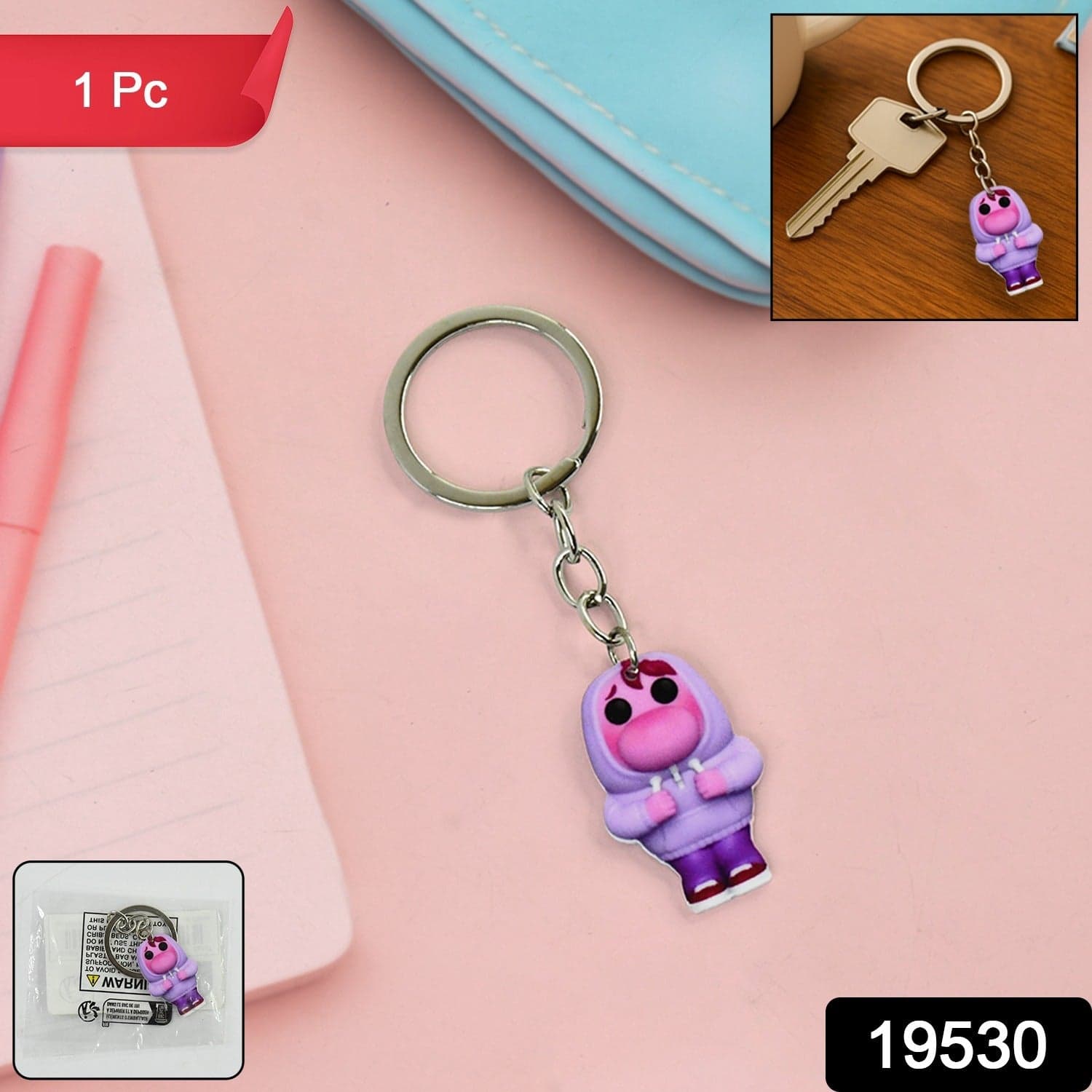Cute Cartoon Character Keychain 1 Pc thumbnail 1