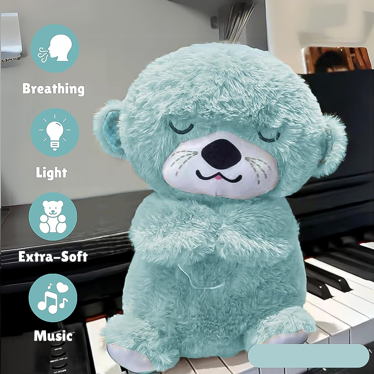 Soft Plush Musical Teddy Bear Toy With Led Light 1Pc thumbnail 2