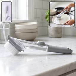 Refillable Soap Dispensing Dish Scrub Brush the Effortless & Hygienic Cleaning