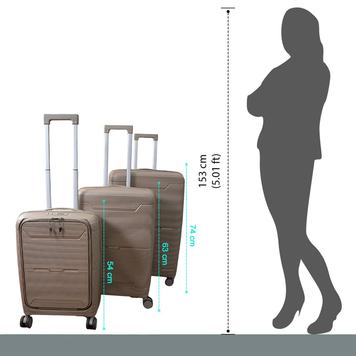Hard Shell Trolley Luggage Bag Set Of 3 Pice thumbnail 5