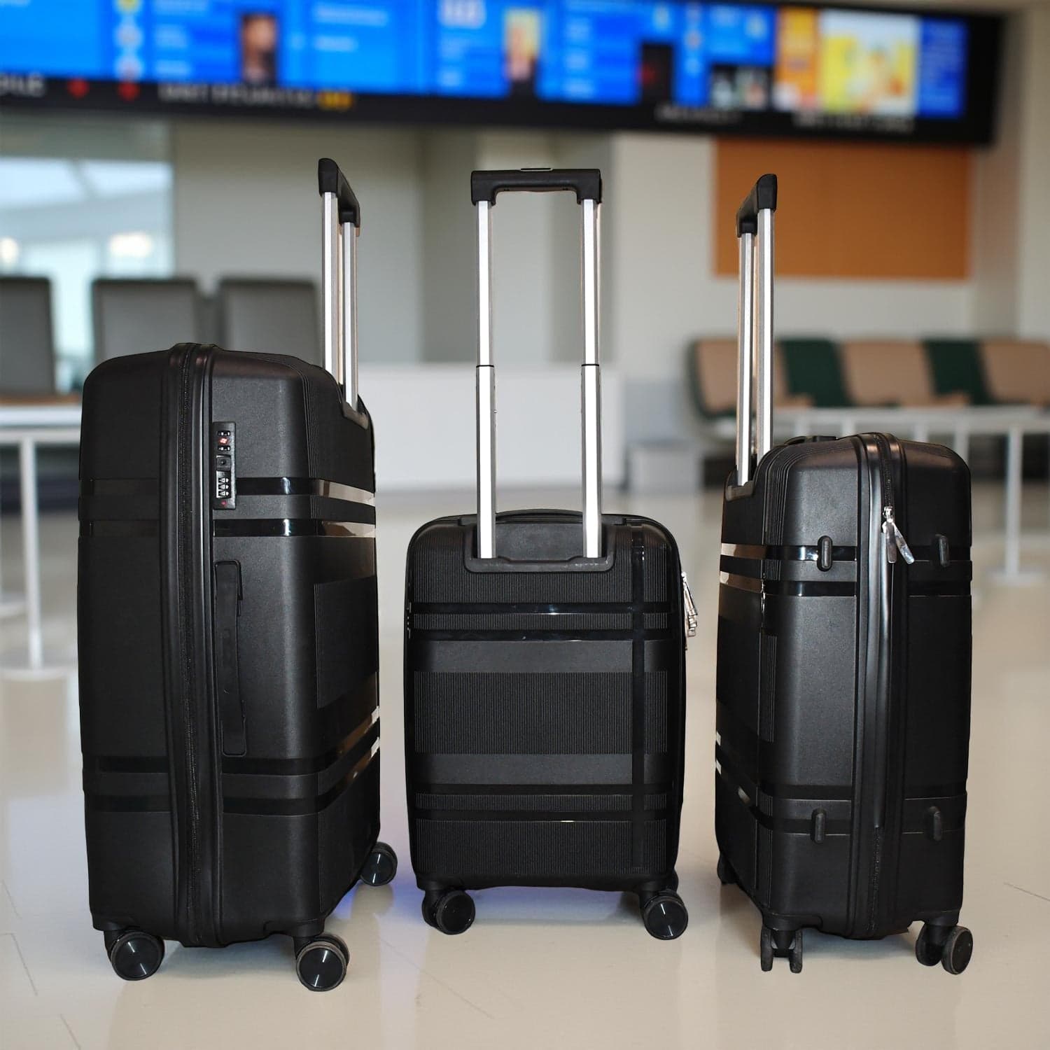 Mix Color Hard Shell Luggage Trolley 4 Pc Set thumbnail 3