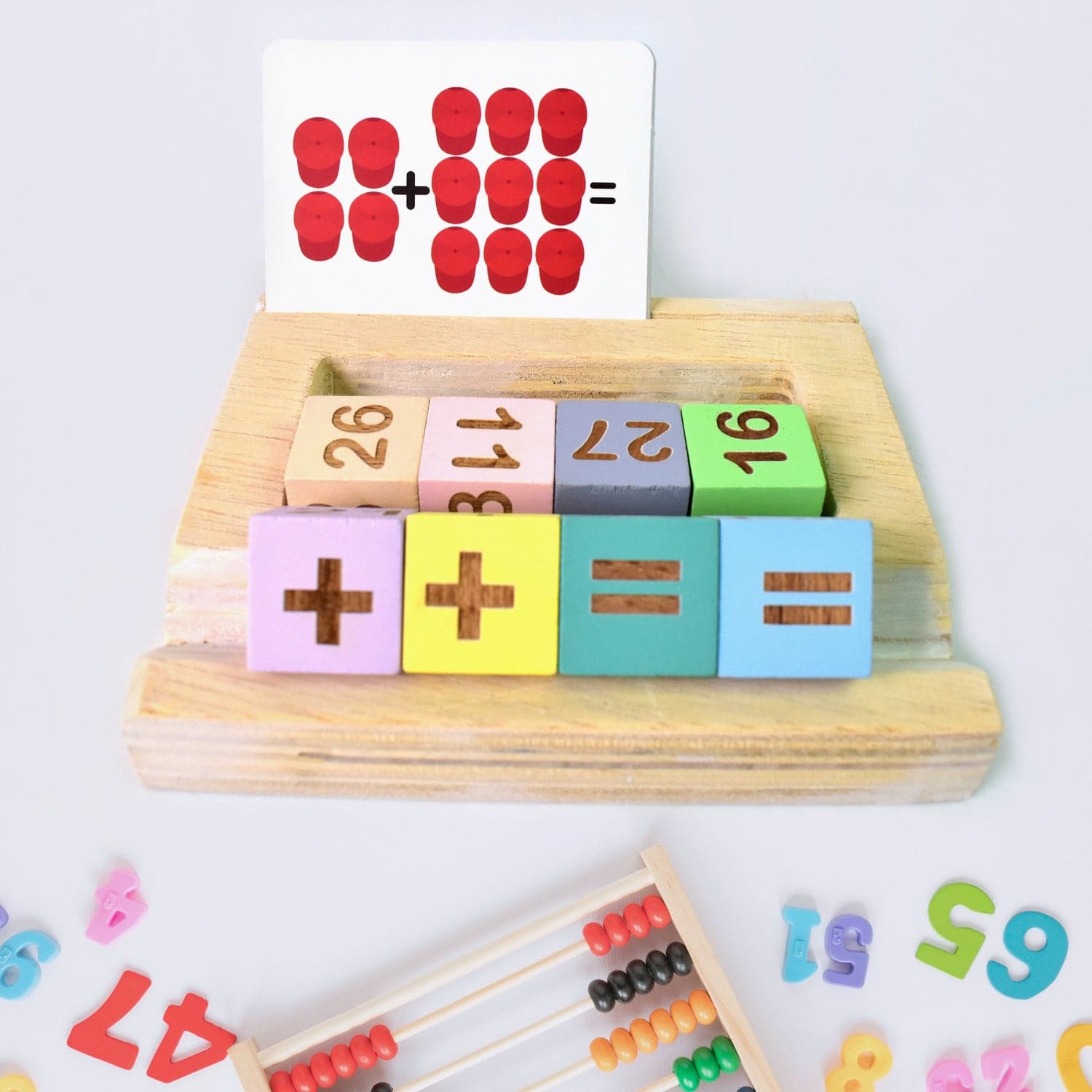 Wooden MathTime for Kids - Educational Math Card Game thumbnail 1