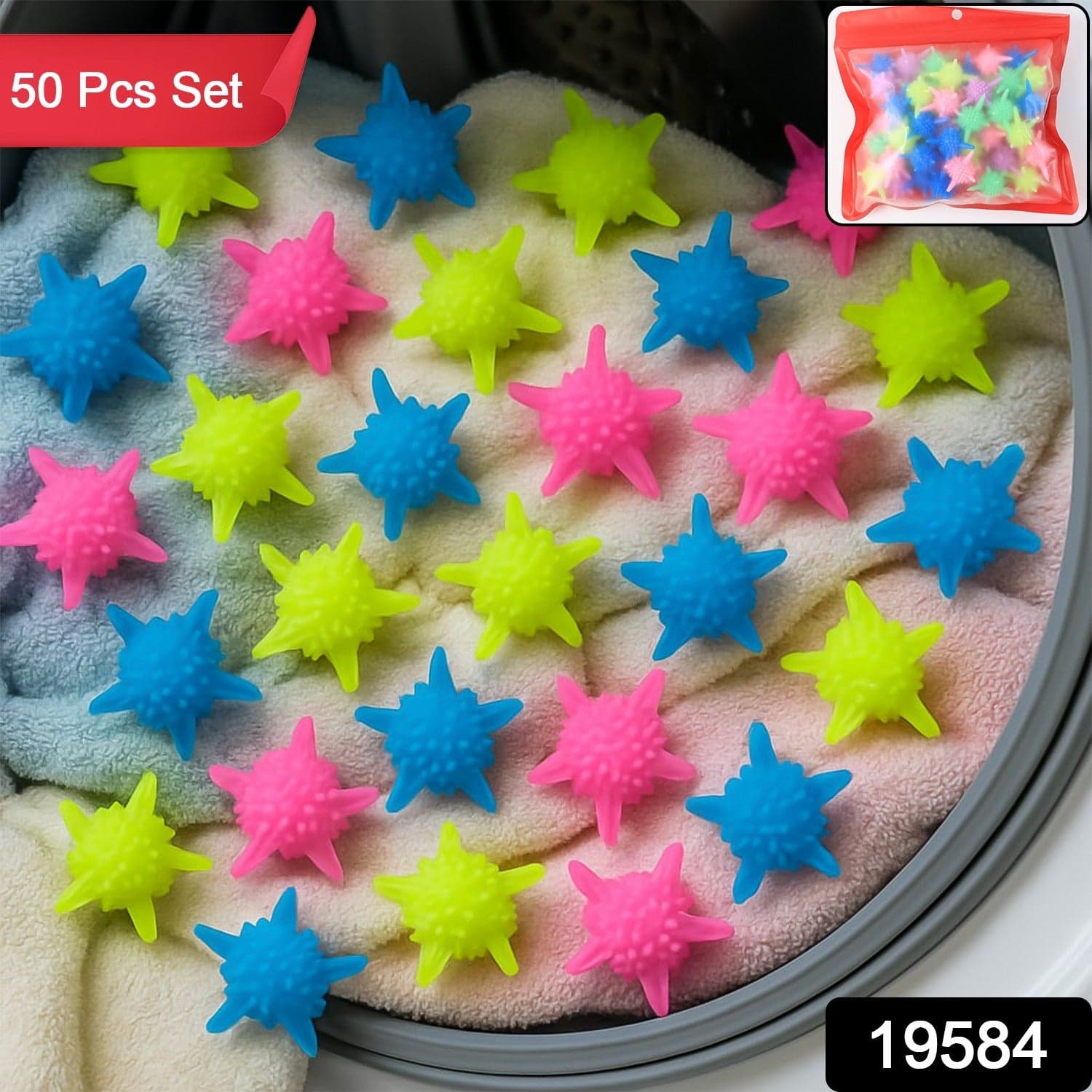 Reusable Laundry Washing Balls Mix 50 Pc thumbnail 1