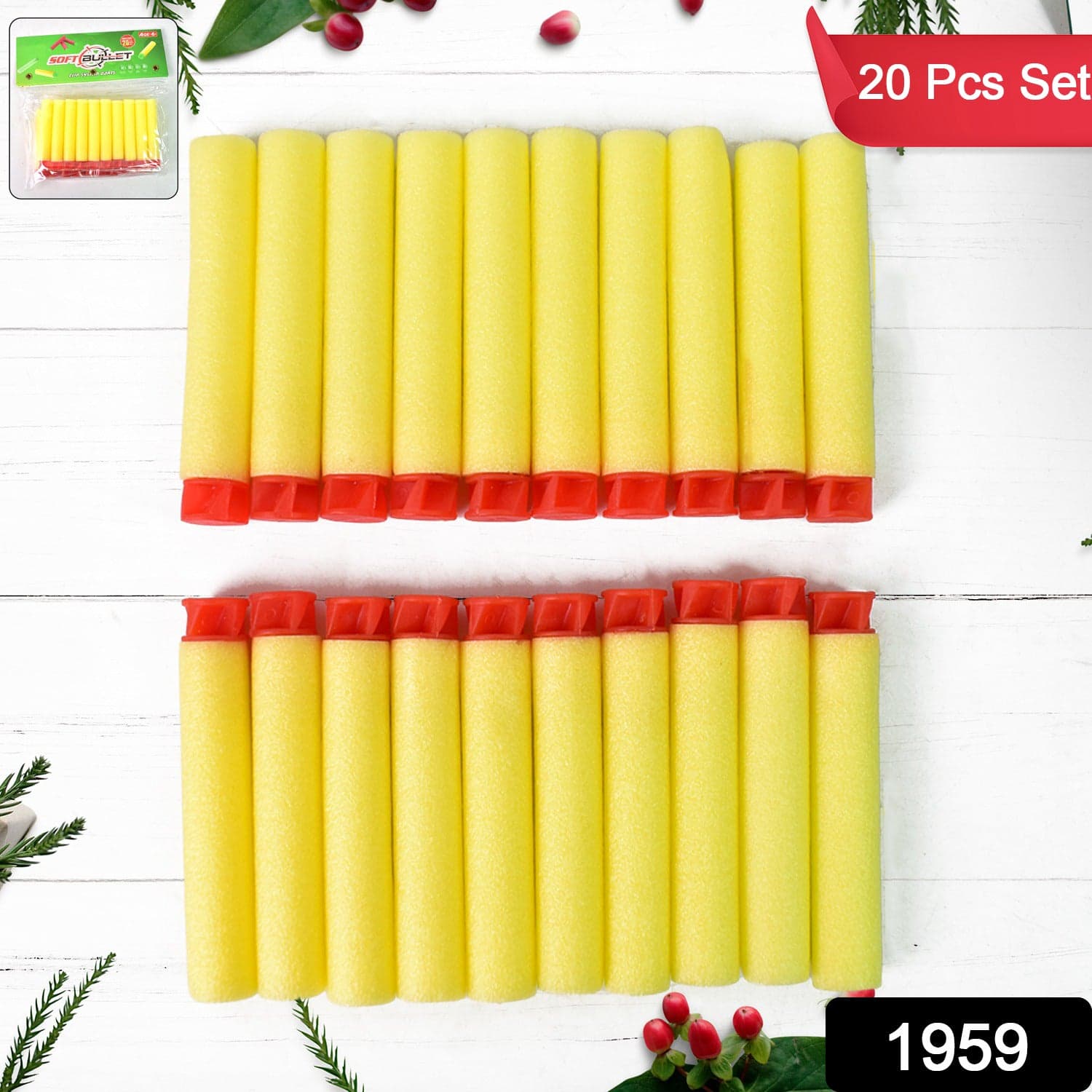 Refill Bullet Darts Soft Round Head Blasters Kids Toy for Gun (20 Pcs Set) thumbnail 2