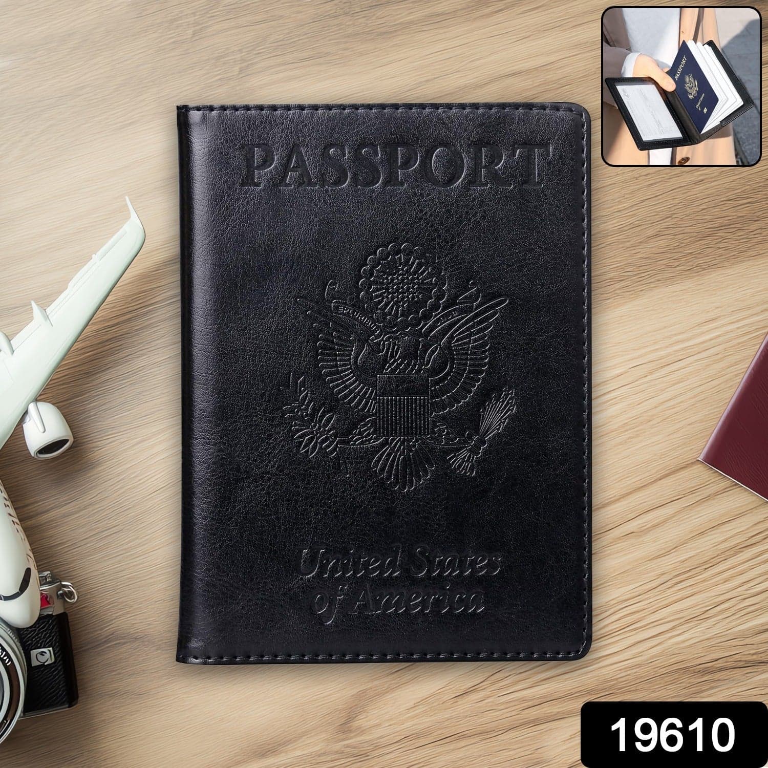 Premium Leatherette Passport Holder Cover 1 Pc thumbnail 1