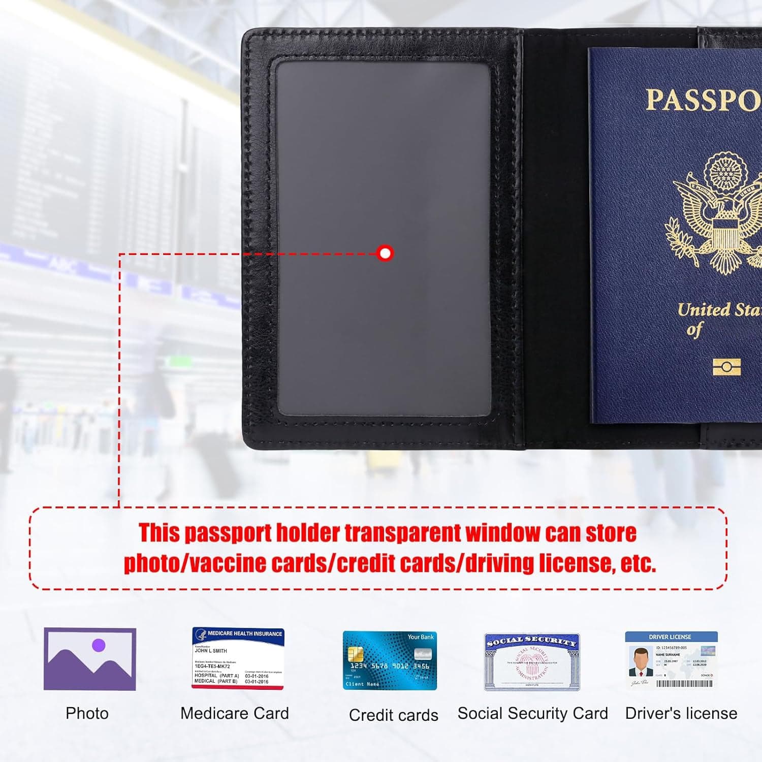 Premium Leatherette Passport Holder Cover 1 Pc thumbnail 2