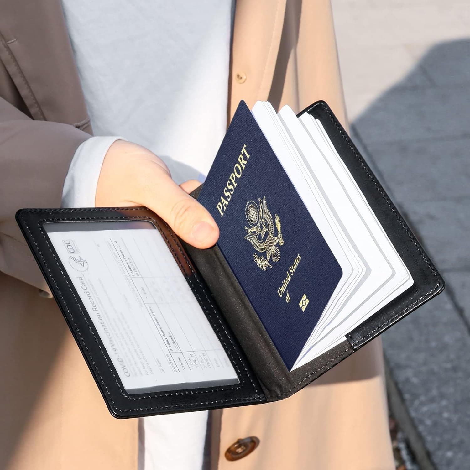 Premium Leatherette Passport Holder Cover 1 Pc thumbnail 3
