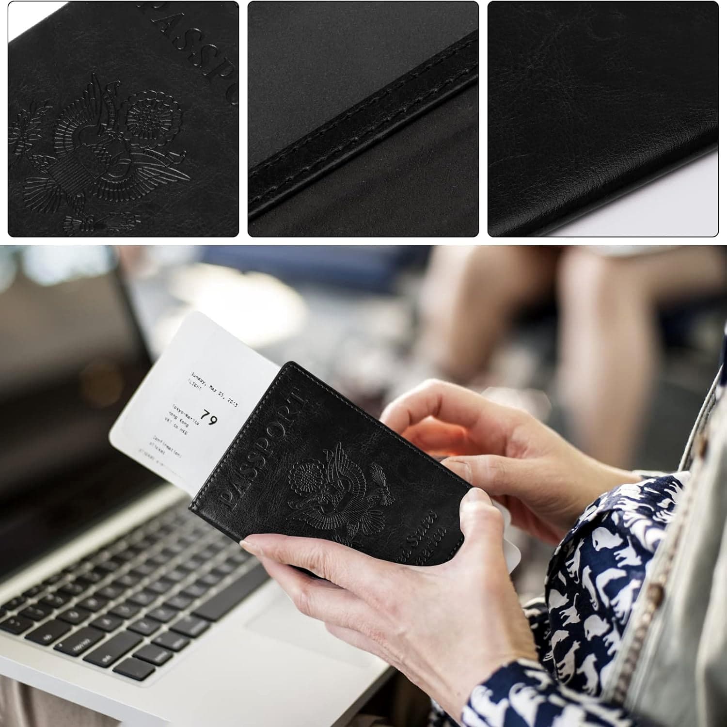 Premium Leatherette Passport Holder Cover 1 Pc thumbnail 8
