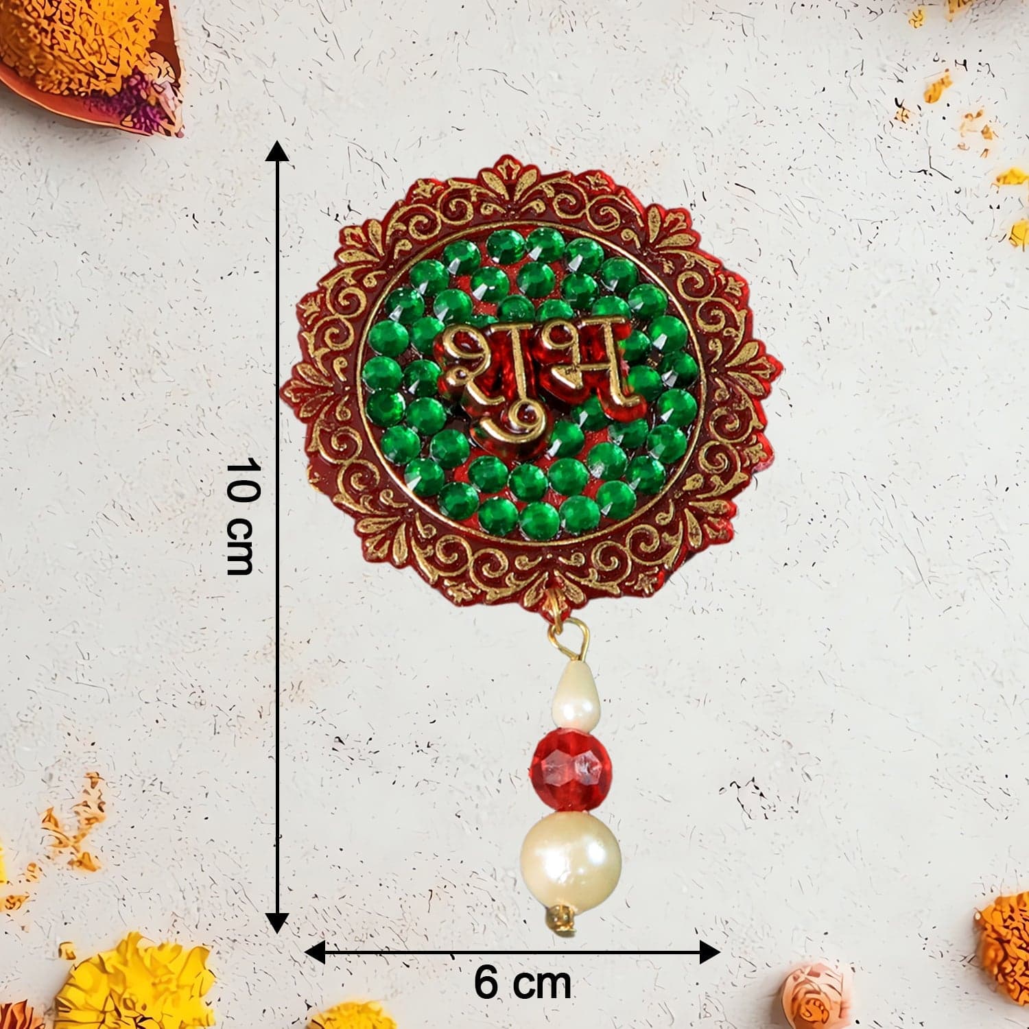 Shubh Labh Beaded Decorative Door Hanging 2 Pc thumbnail 3
