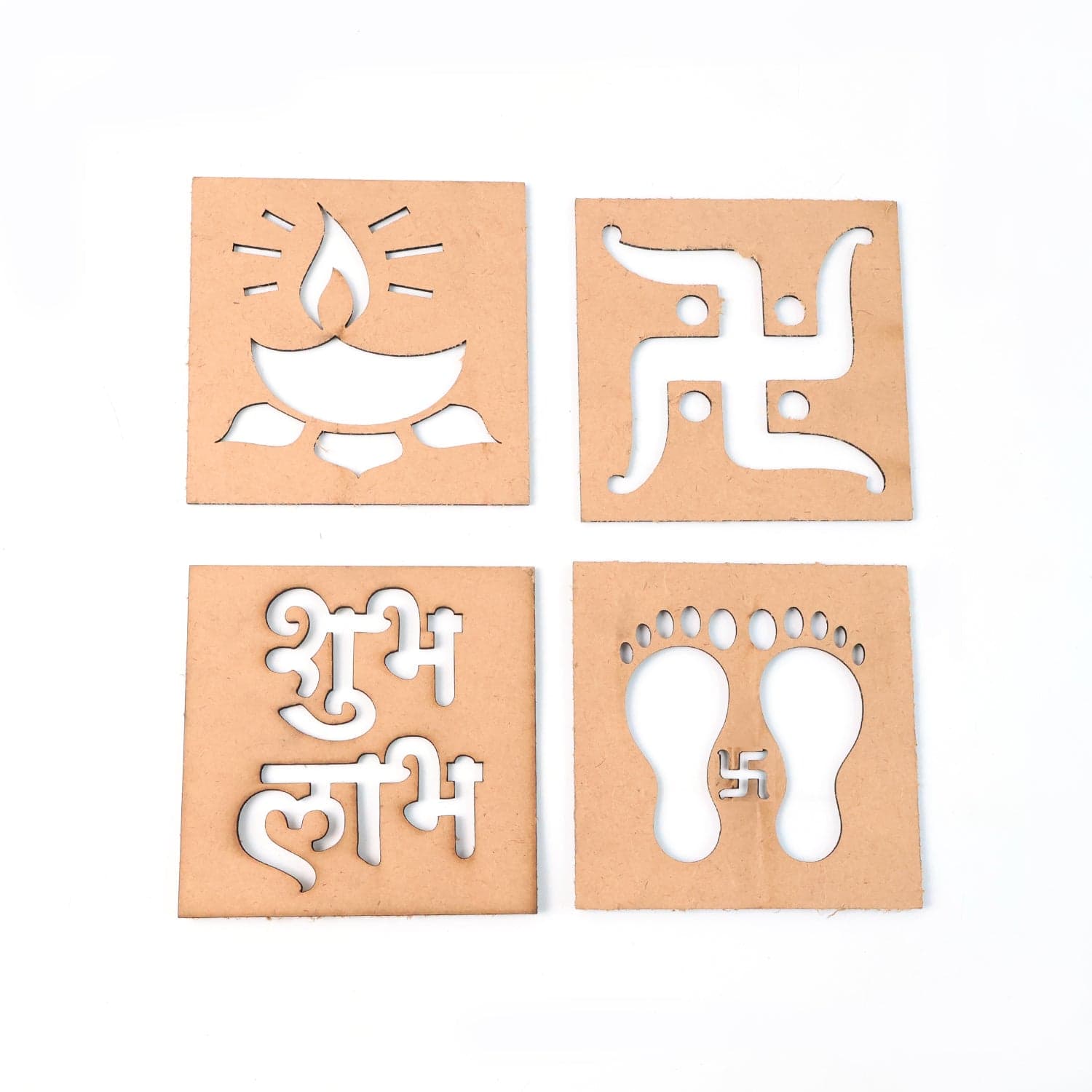 Wooden Decorative Cutouts Mix Design 4 Pc thumbnail 4