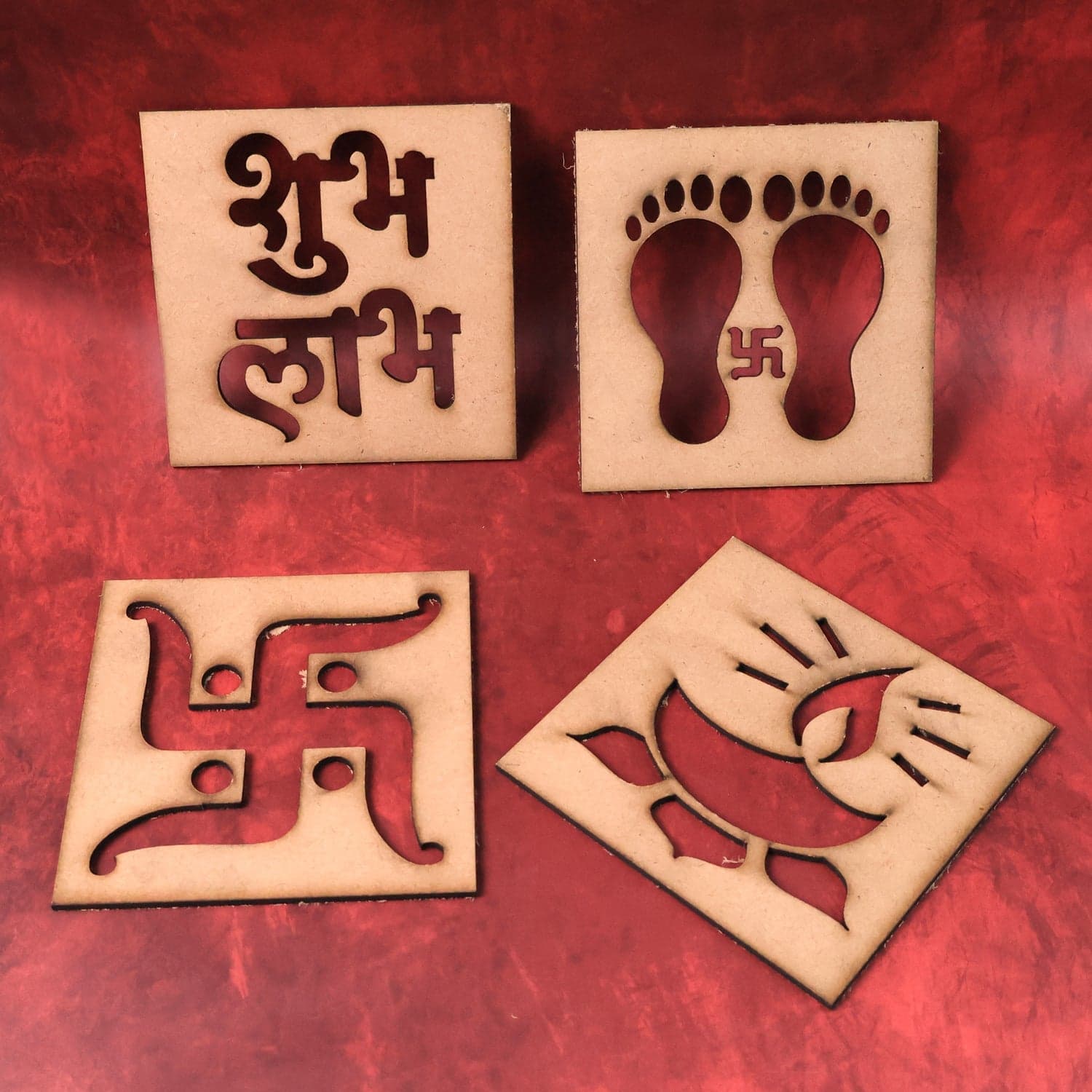 Wooden Decorative Cutouts Mix Design 4 Pc thumbnail 5
