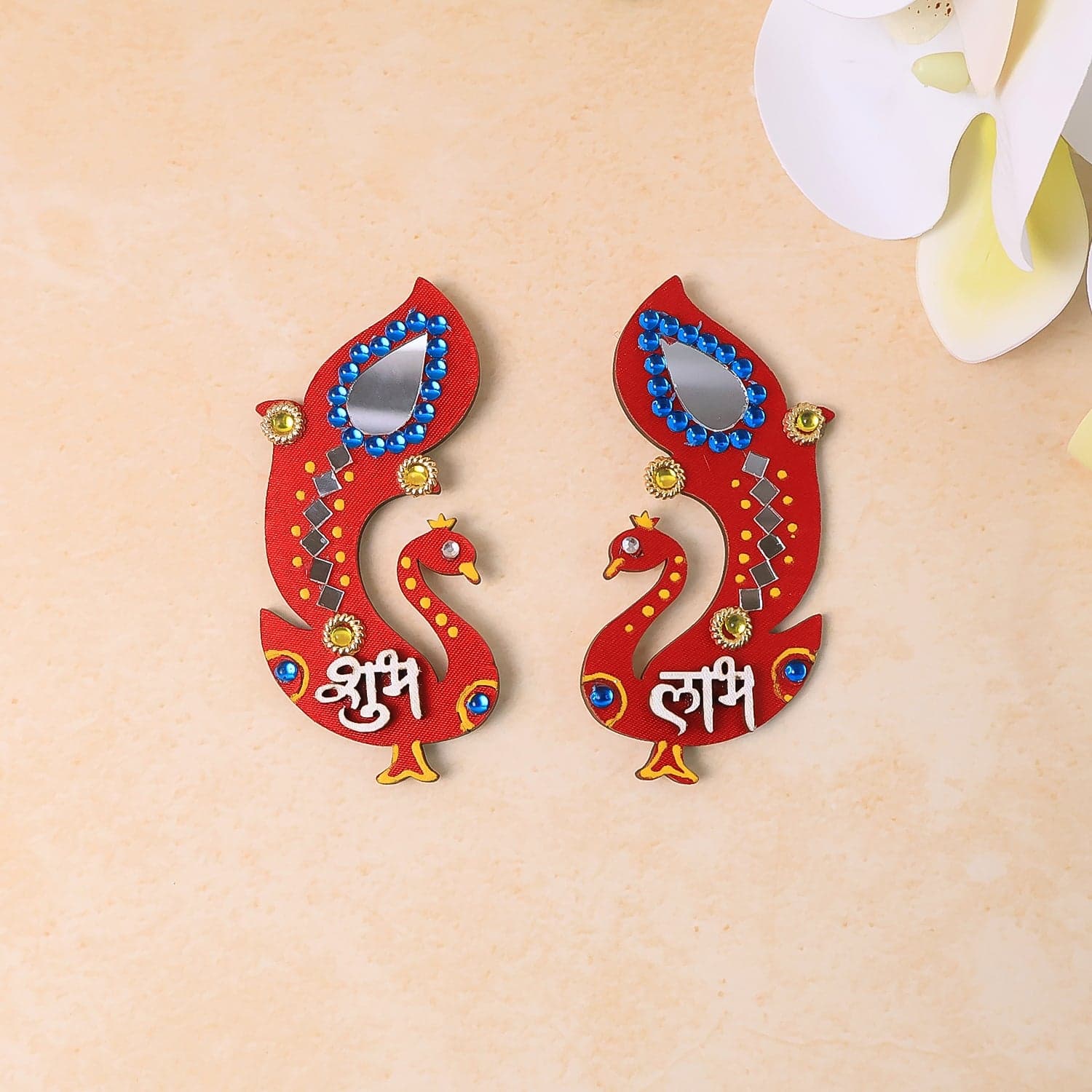 Decorative Wooden Shubh Labh Wall Hanging 2 Pc thumbnail 2