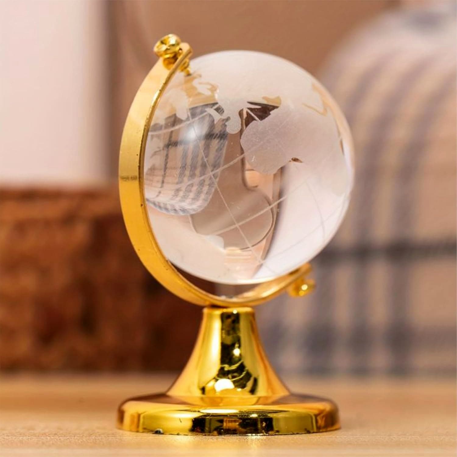 Small Crystal Globe Table Showpiece thumbnail 2