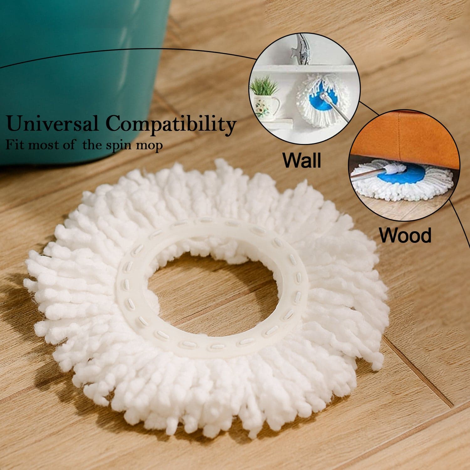 Microfiber Spin Mop Refill Head 360 Rotating Mop 5 Pc thumbnail 6