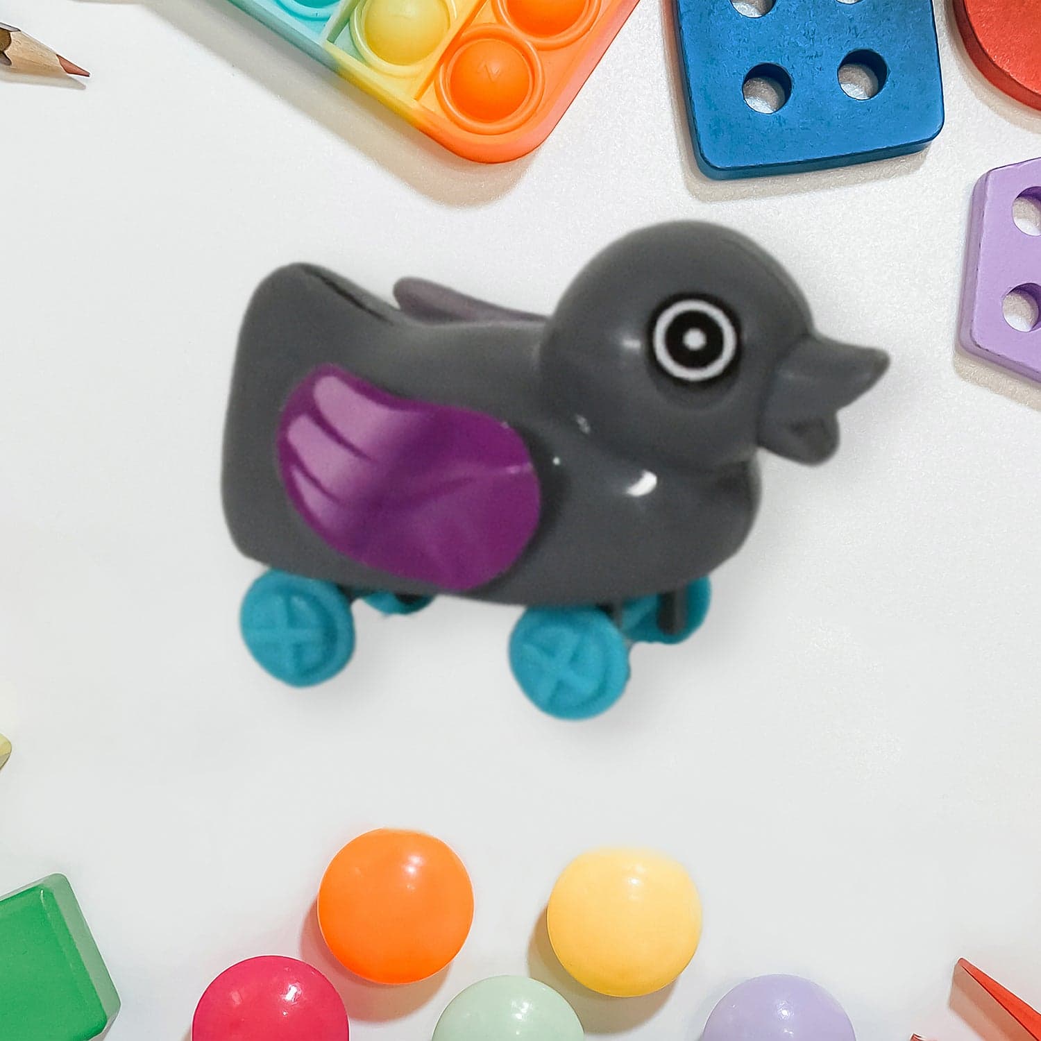 Small push back duck toy, Ejectable spring tail duck, Small DIY duck Toy (30 Pcs Set) thumbnail 3