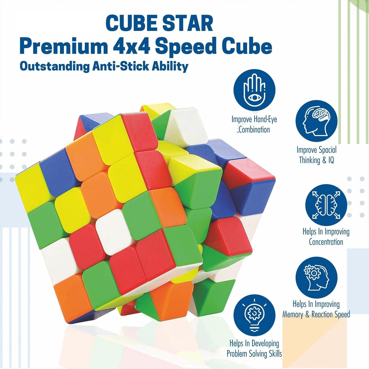 Small Puzzles Cubes 4—4—4 High Speed Sticker Less Magic Cube Game thumbnail 3