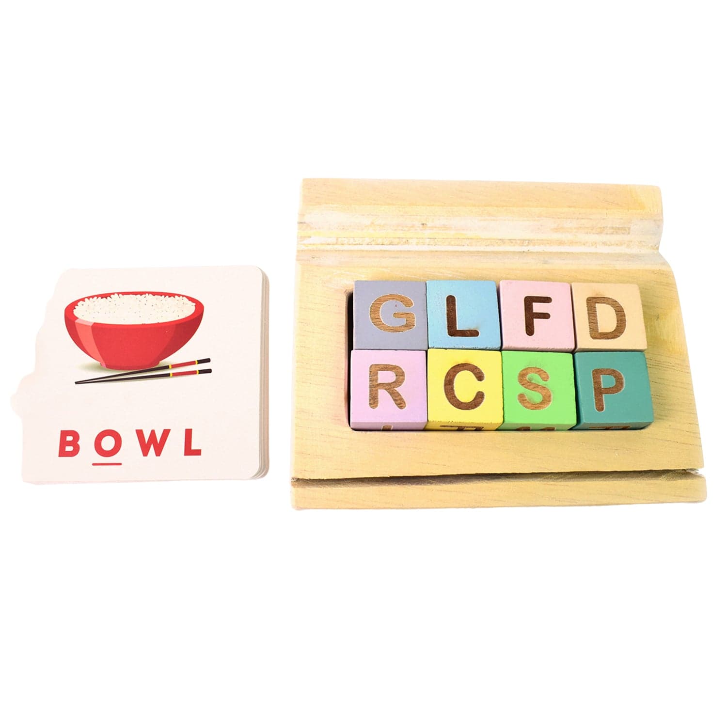 Alphabet Puzzle Spelling & Reading Words (26 Flash Cards & 8 WoodenBlock) thumbnail 4