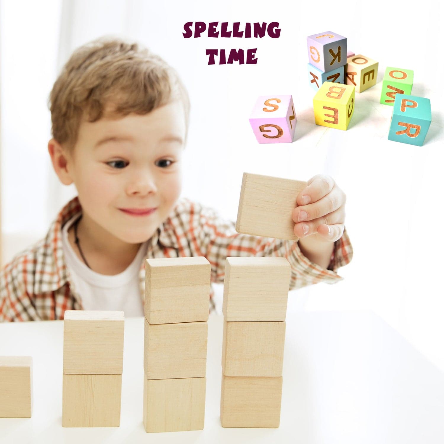 Alphabet Puzzle Spelling & Reading Words (26 Flash Cards & 8 WoodenBlock) thumbnail 6