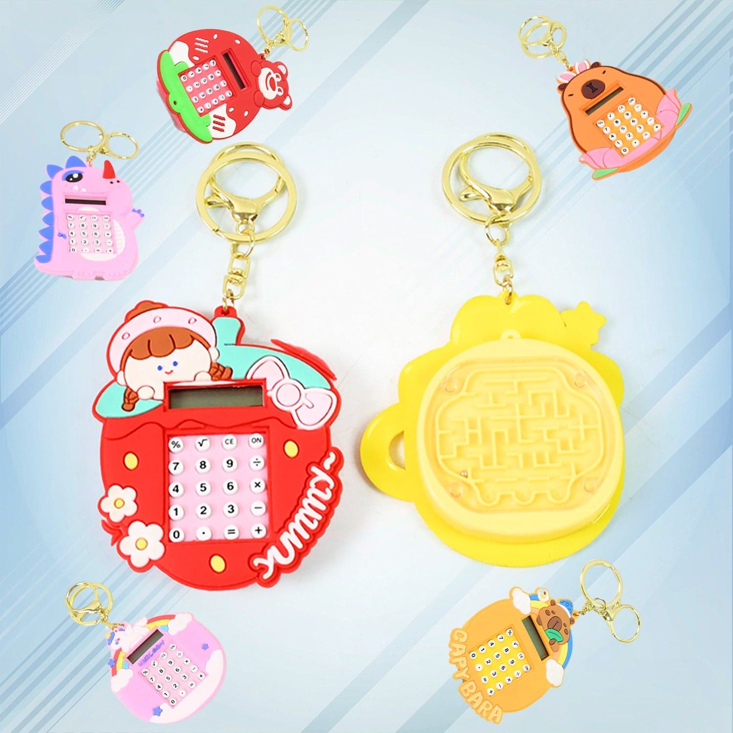 Mini Digital calculator Keychain (1 pc / Mix Design) thumbnail 1