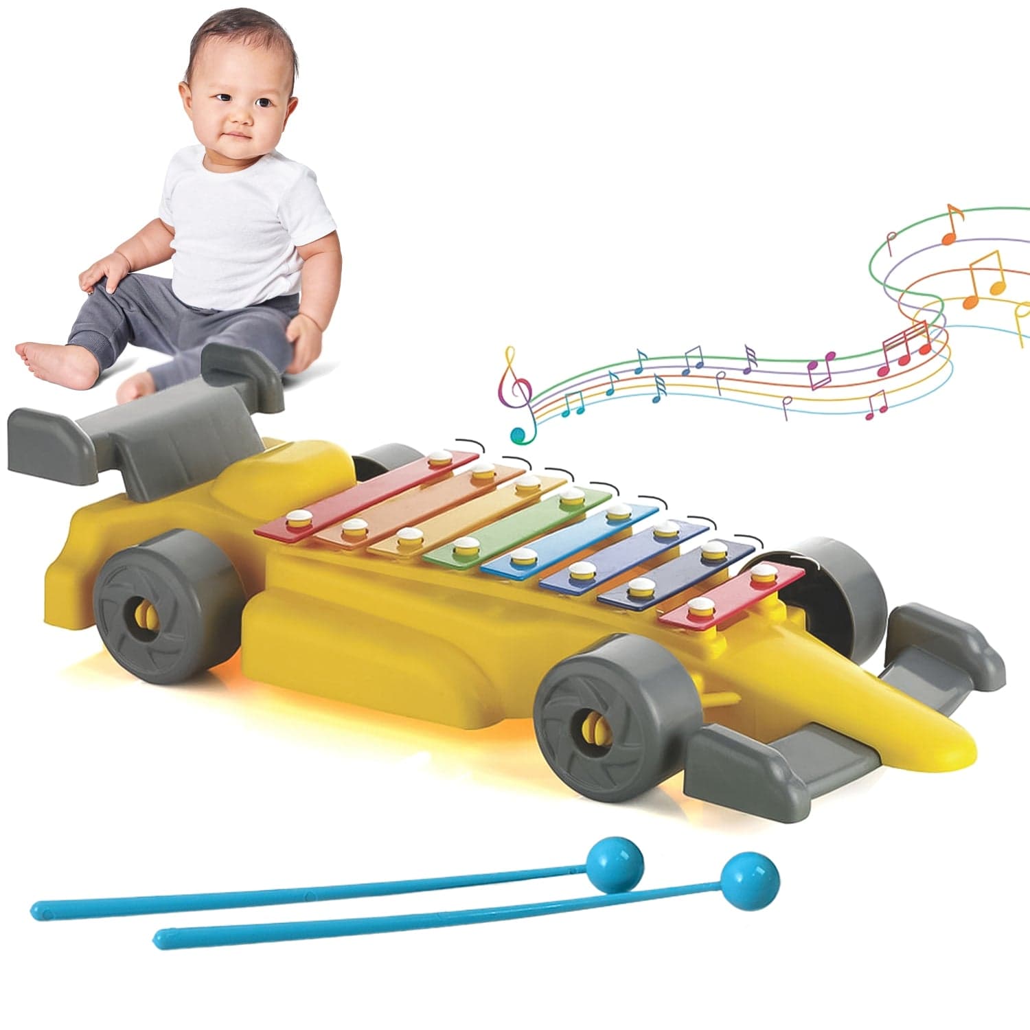Musical Car Piano Xylophone Toy, Plastic Car Xylophone (1 Set) thumbnail 1