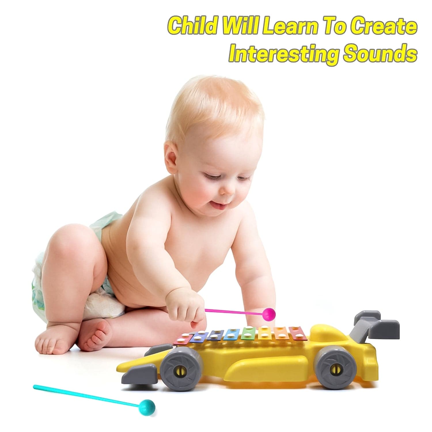 Musical Car Piano Xylophone Toy, Plastic Car Xylophone (1 Set) thumbnail 6