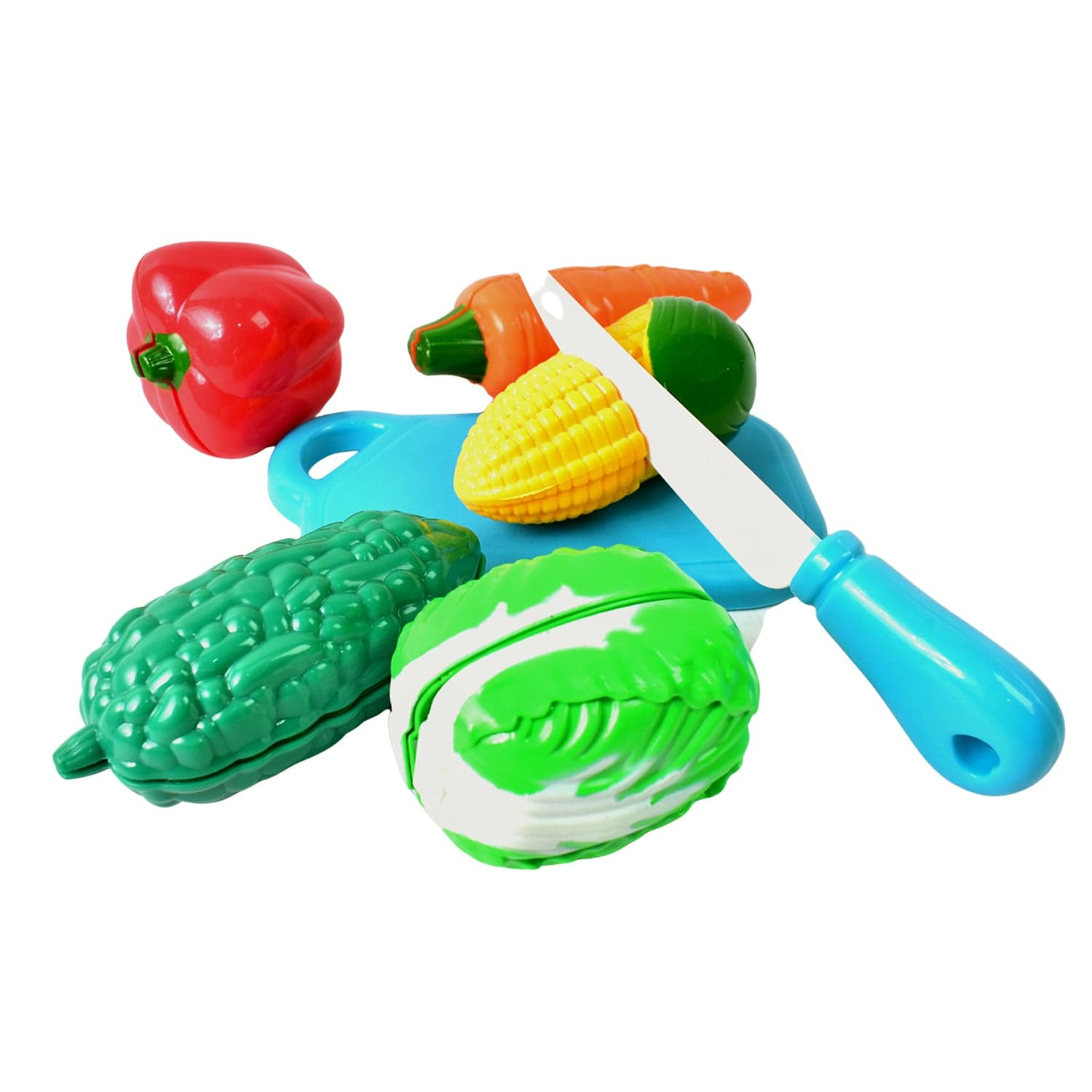 Realistic slice-able fruits and vegetables cut in 2 part play toy set thumbnail 5