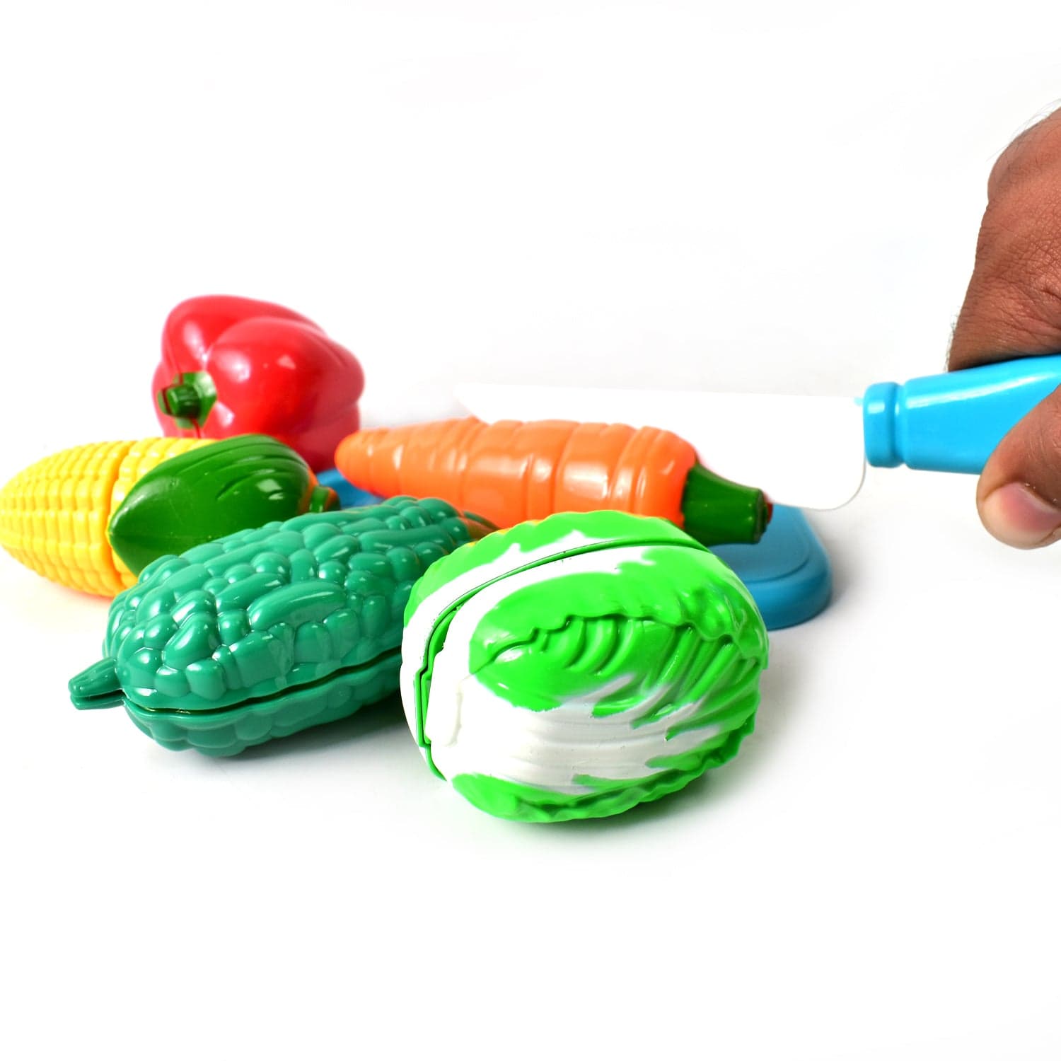 Realistic slice-able fruits and vegetables cut in 2 part play toy set thumbnail 8
