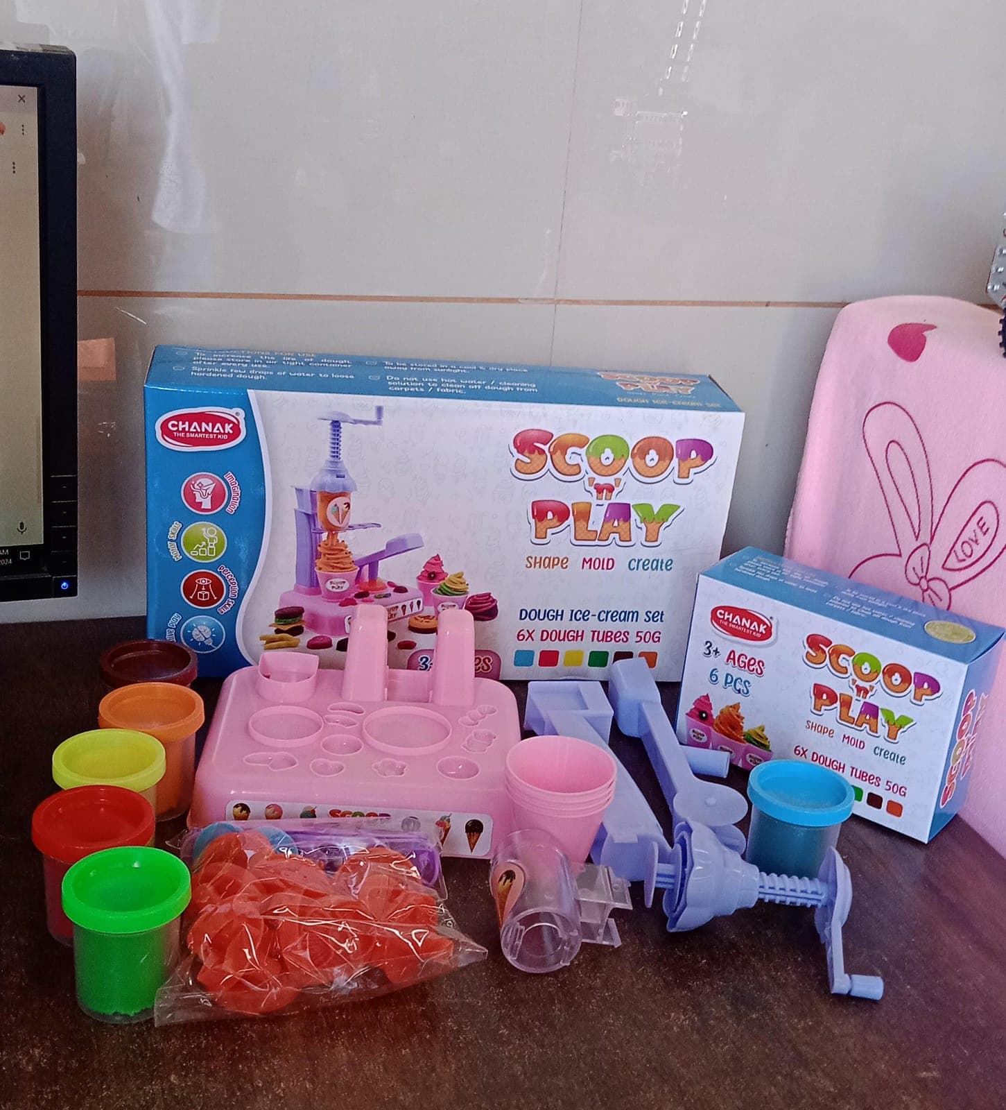 Scoop and Play Set, Color Dough for Kids Play Toys, Ice Cream Maker Machine (36 Pcs Set) thumbnail 7