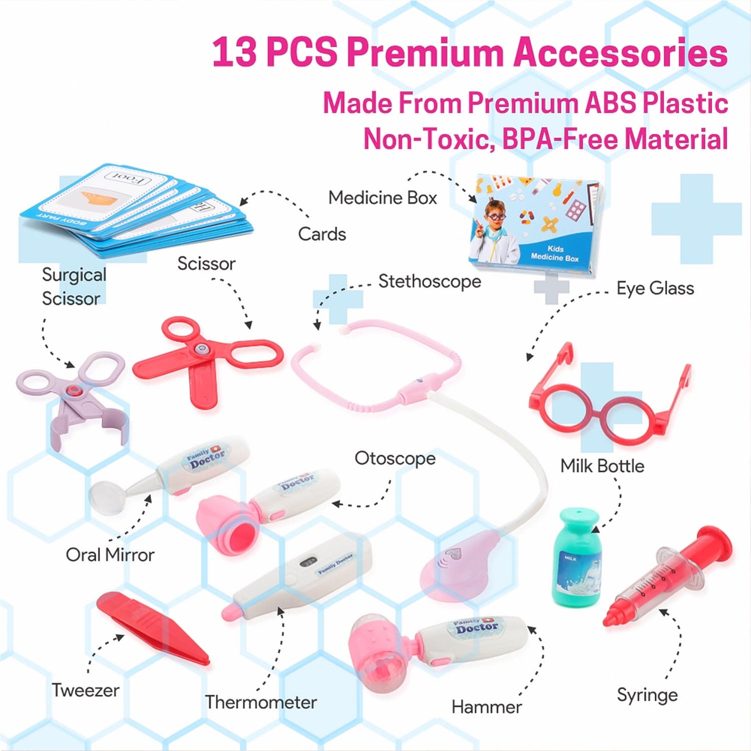 Premium Doctor Set Trolley Little Doctor Kids Toy (1 Set) thumbnail 3