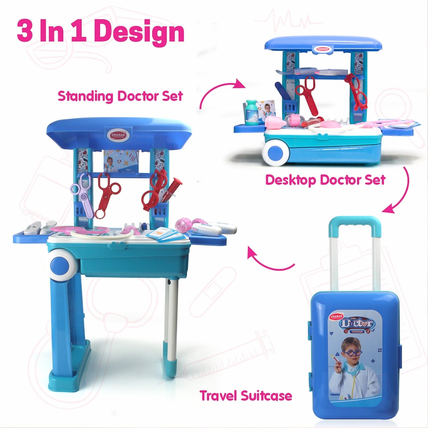 Premium Doctor Set Trolley Little Doctor Kids Toy (1 Set) thumbnail 5