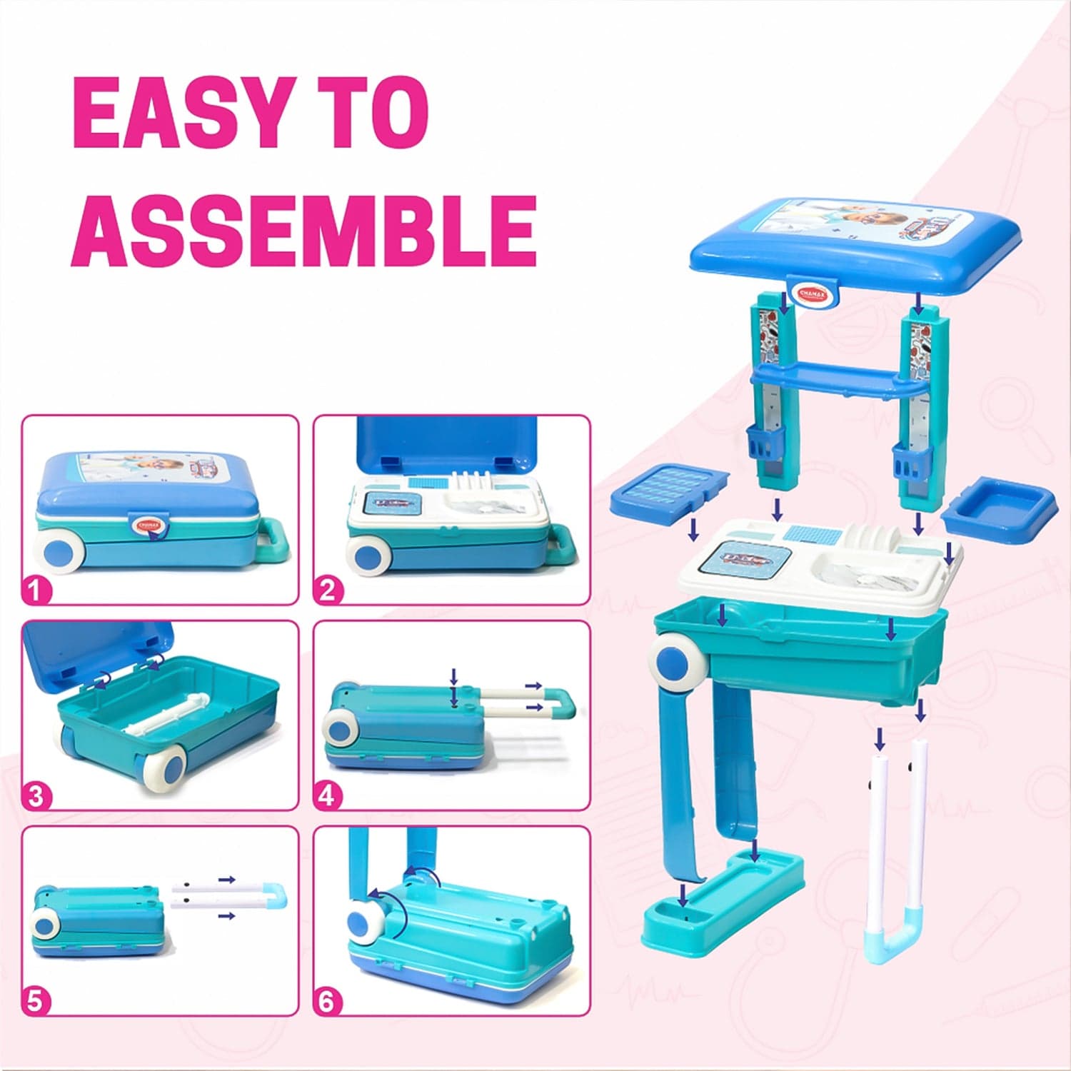 Premium Doctor Set Trolley Little Doctor Kids Toy (1 Set) thumbnail 7