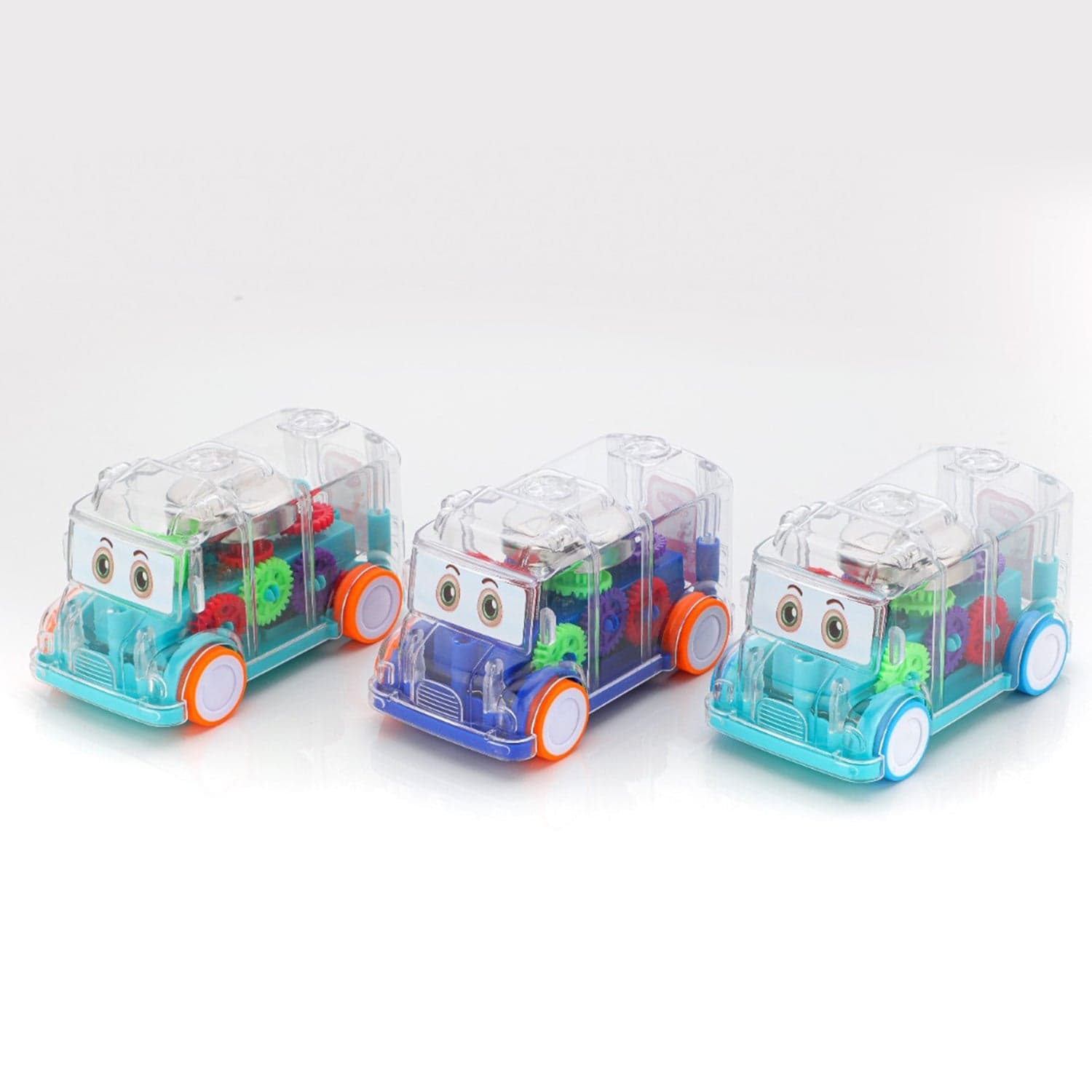 Transparent Musical Mini School Bus Toy for Kids thumbnail 1