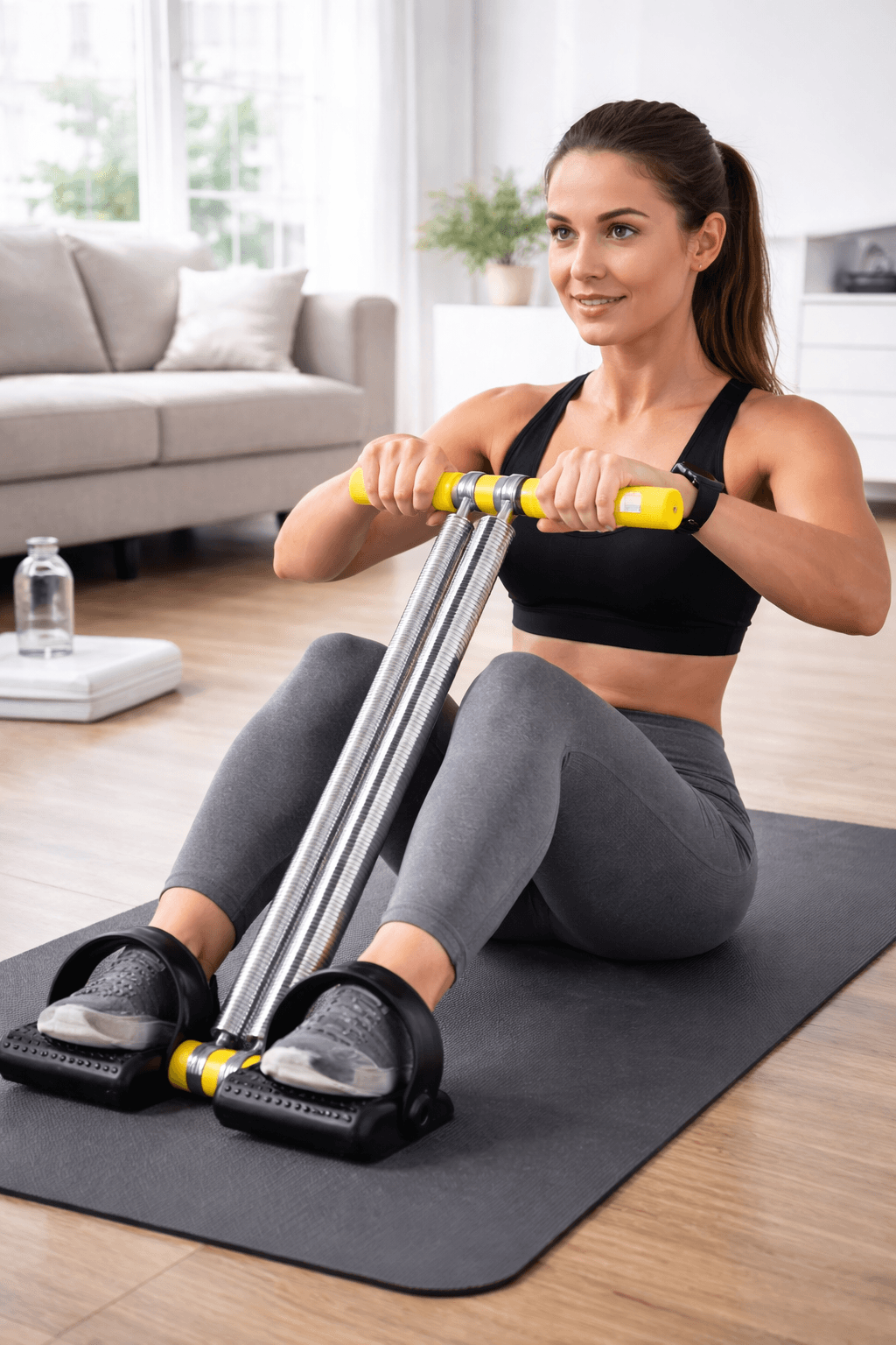 Heavy Duty Spring Tummy Trimmer With Pedals – Full Body Resistance Exerciser For Home Workout thumbnail 2
