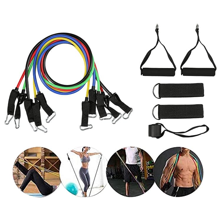11-Piece Resistance Band Set With Handles & Accessories – Full Body Home Gym Workout Kit thumbnail 2