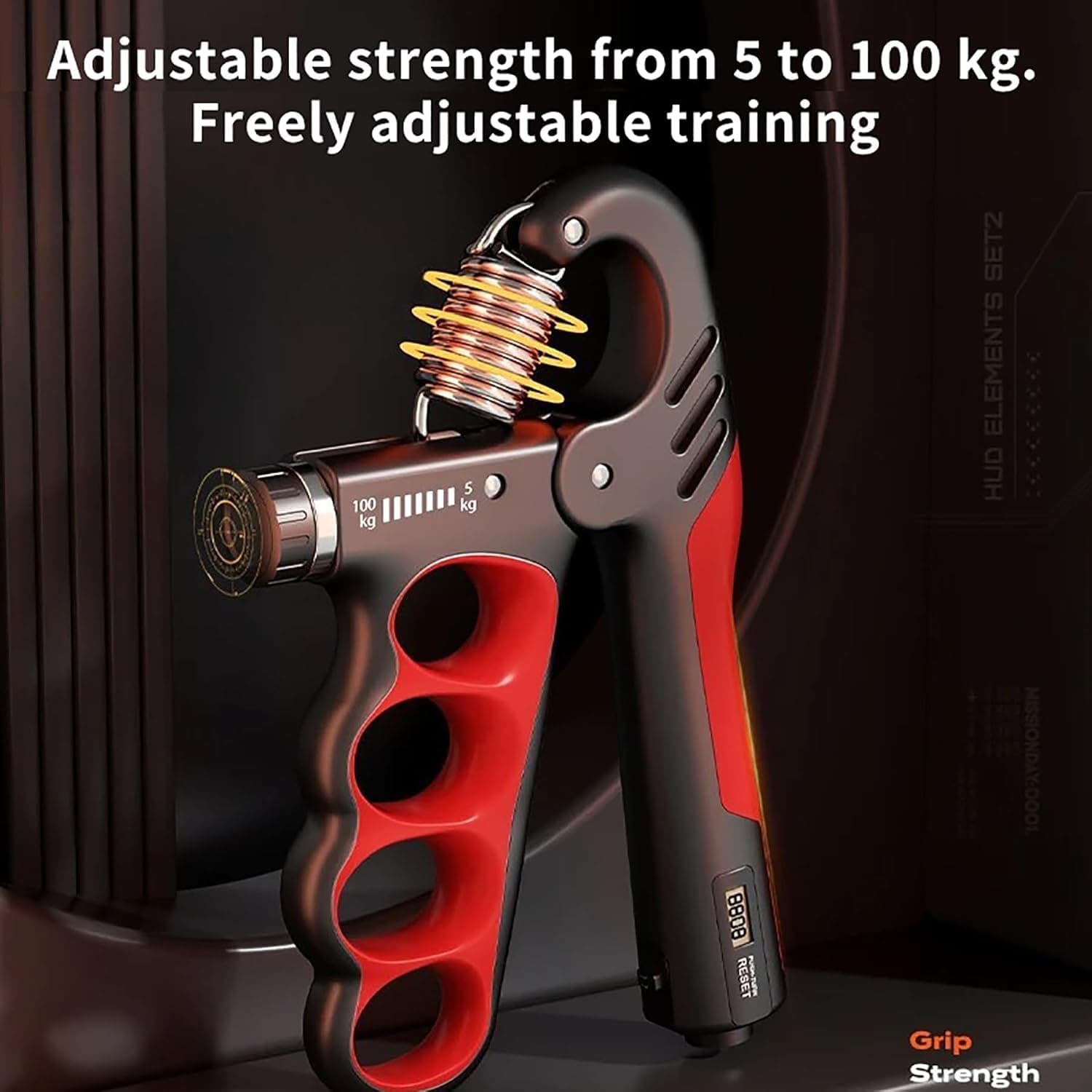 Adjustable Digital Hand Grip Strengthener (5–100 Kg) – Forearm Trainer With Counter thumbnail 2