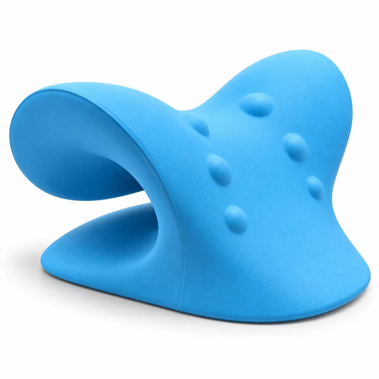 Blue Curved Cervical Neck Stretcher and Relaxer with Raised Massage Points thumbnail 2