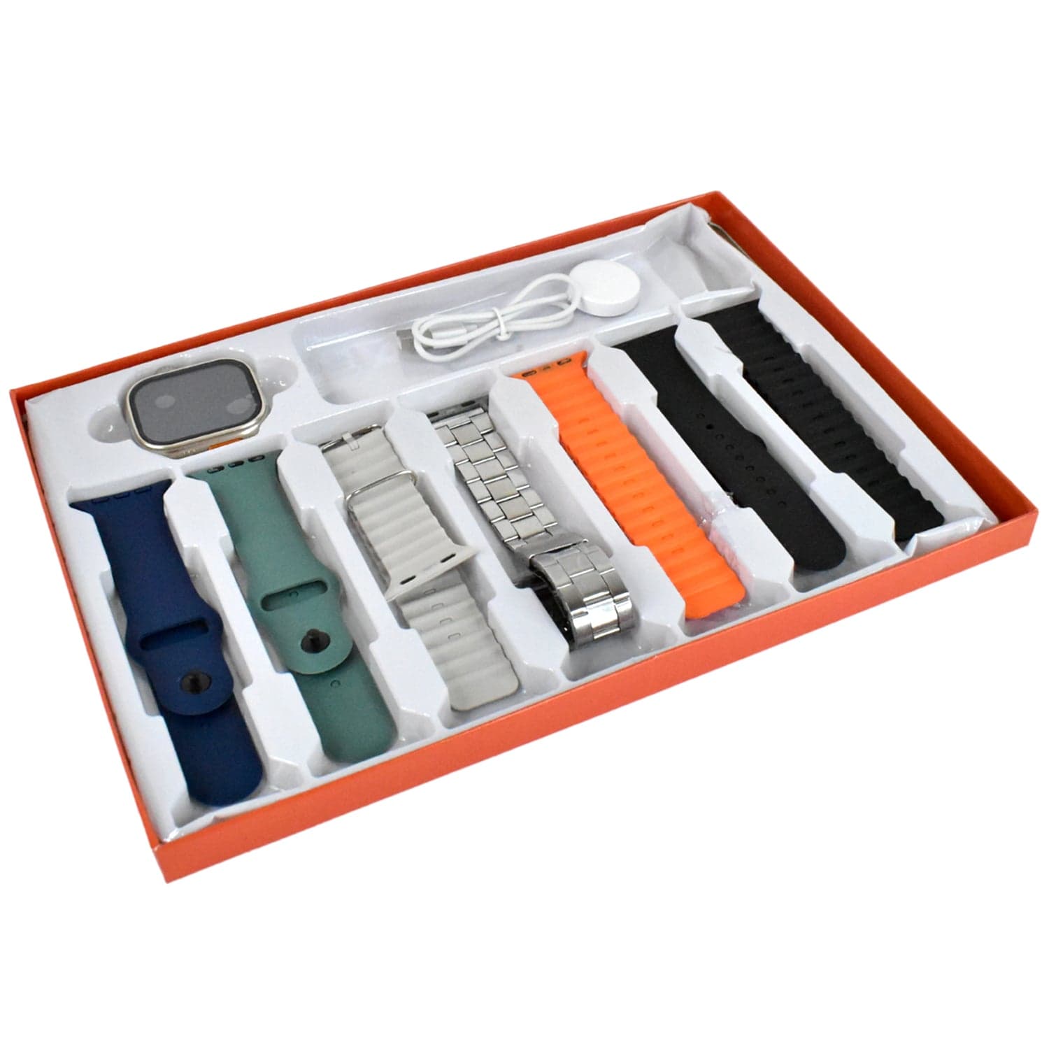 7 in 1 Ultra Smart watch Combo with Seven Classic Straps & Transparent Screen Guard (1 Set / Mix Color) thumbnail 5