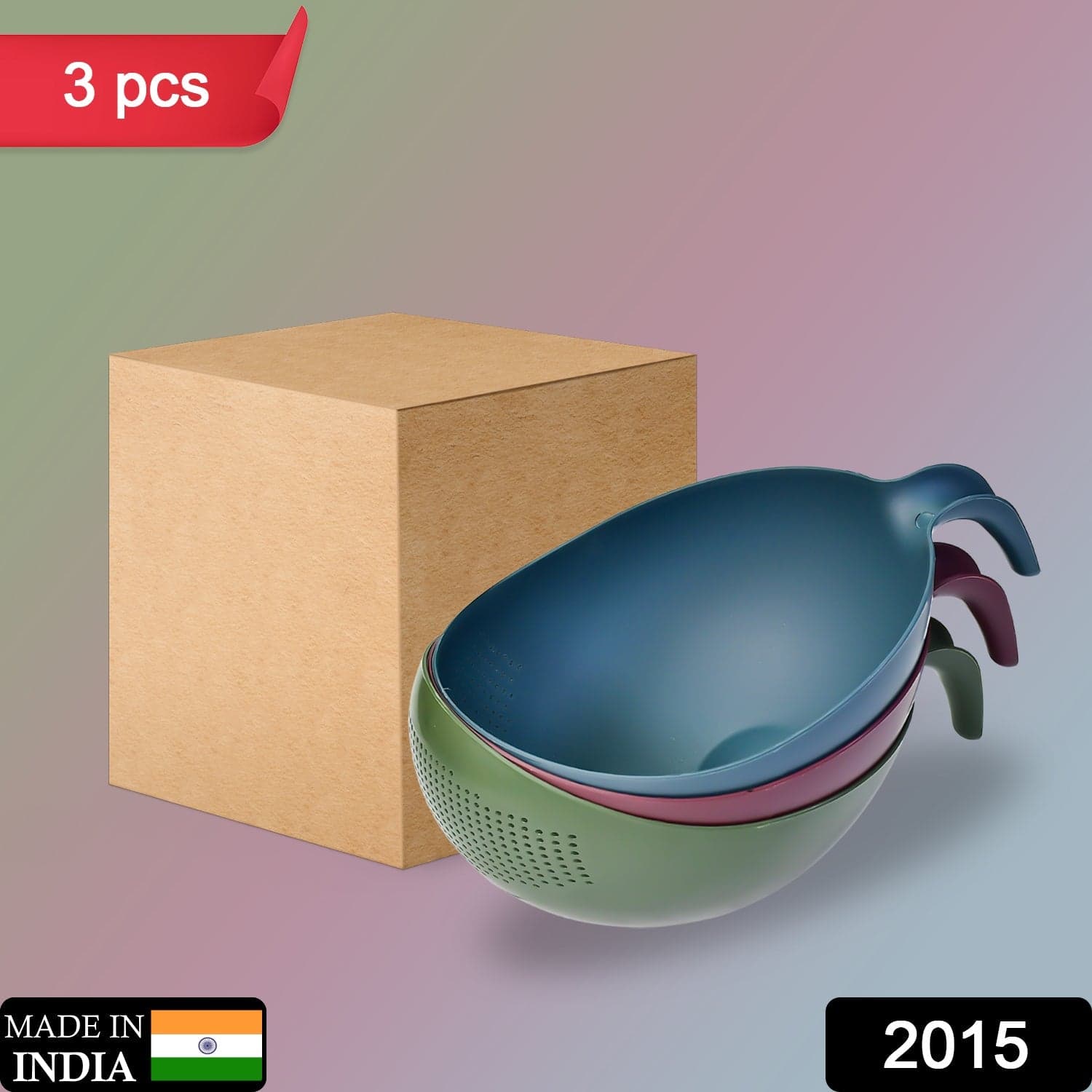 Plastic Rice Bowl / Food Strainer Thick Drain Basket With Handle For Rice ID-2015 thumbnail 2