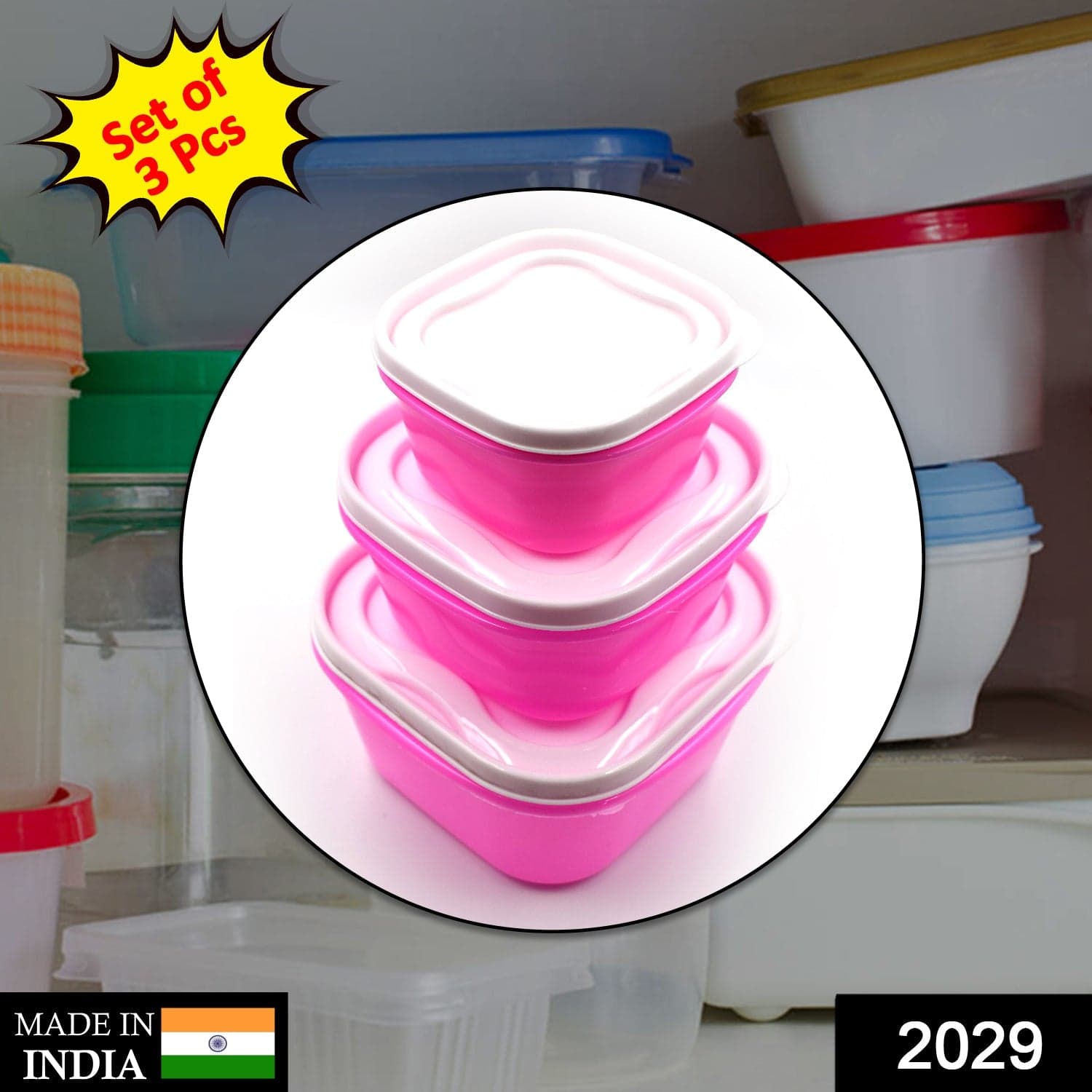 3 Pc Multi-Purpose Container used in all kinds of household and official purposes for storing food and stuffs etc. thumbnail 2